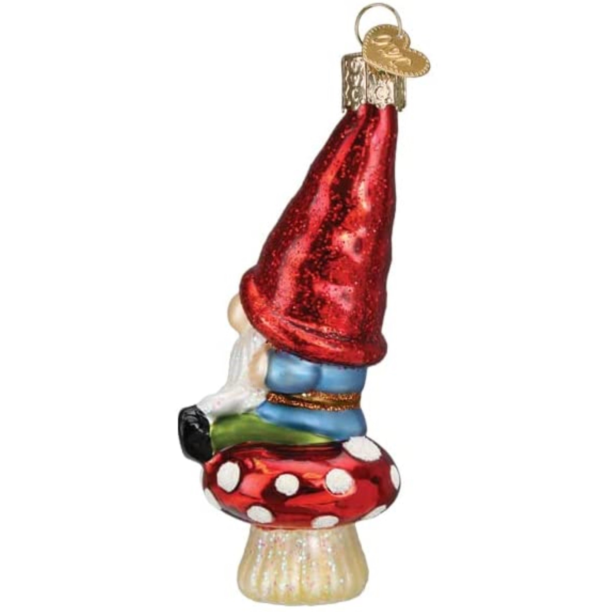 Old World Christmas Blown Glass Ornament for Christmas Tree, Garden Gnome