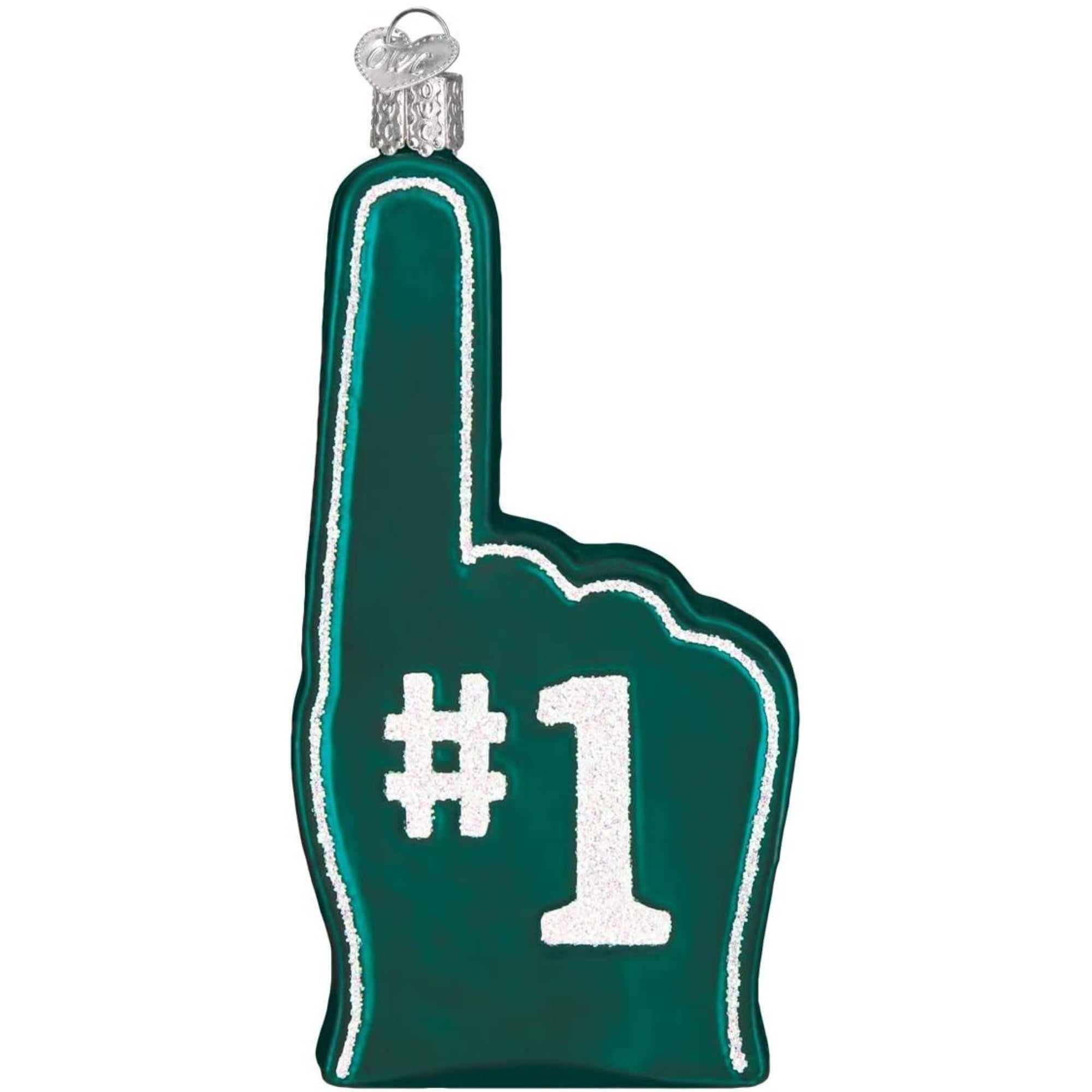 Old World Christmas Blown Glass Ornament for Christmas Tree, Philadelphia Eagles Foam Finger