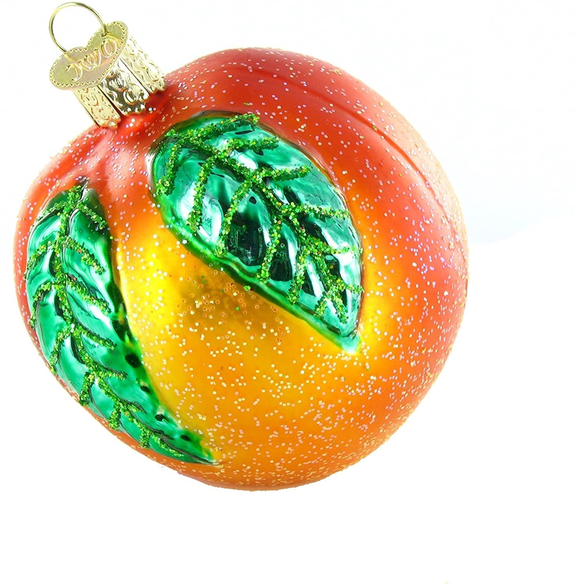 Old World Christmas Blown Glass Ornament for Christmas Tree, Peach