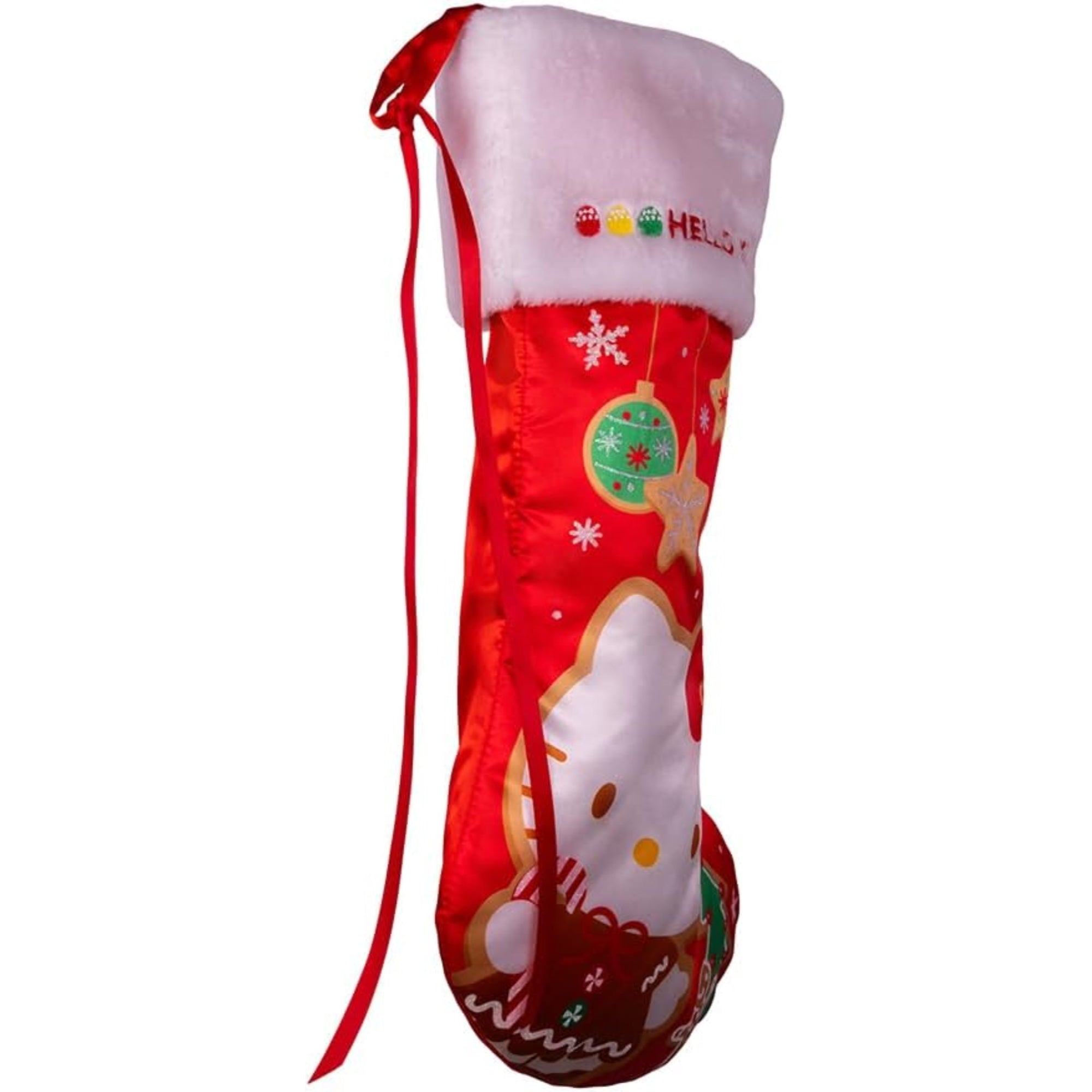 Kurt Adler Polyester Hello Kitty Printed Christmas Stocking with Cuff, 19"