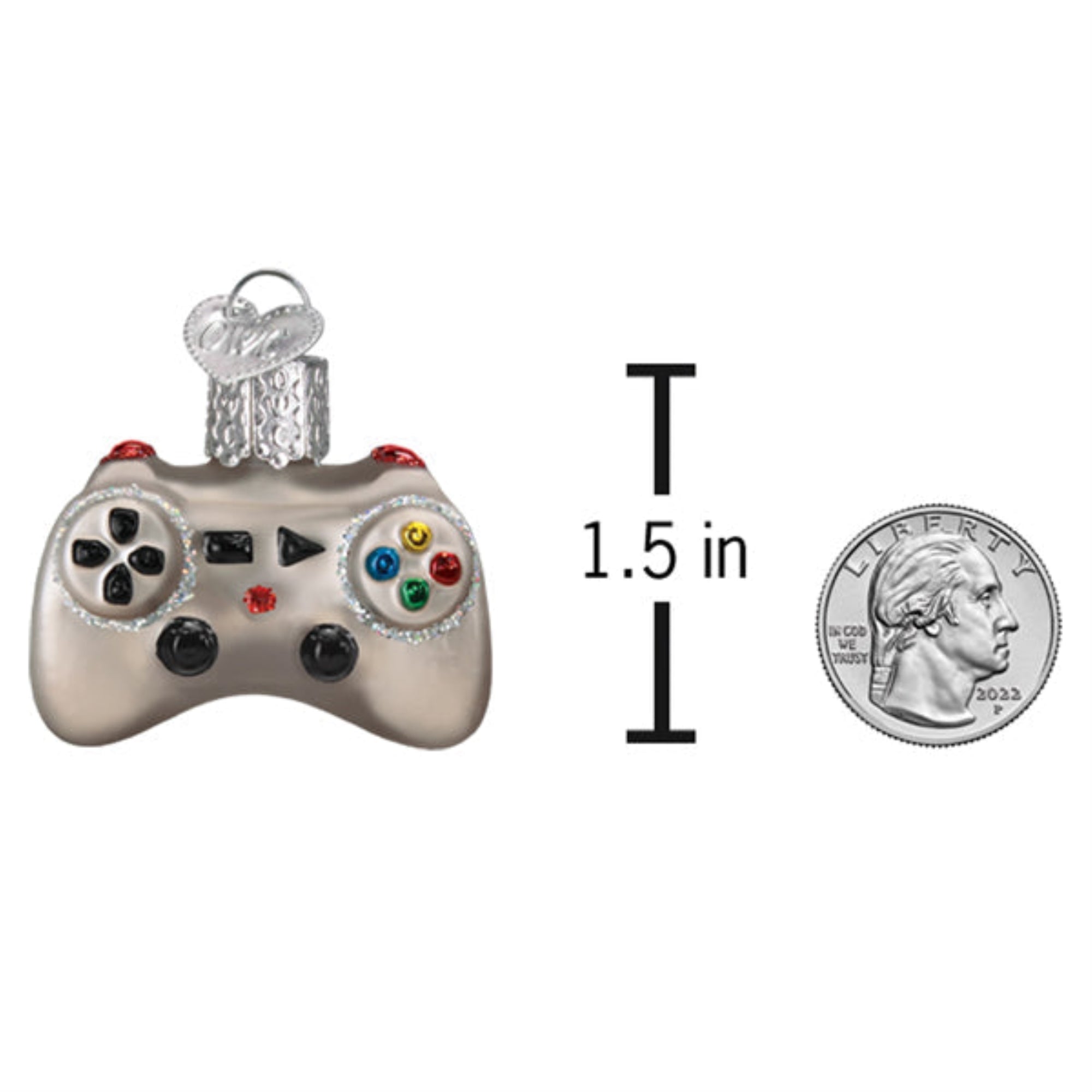 Old World Christmas Blown Glass Ornament for Christmas Tree, Mini Video Game Controller (with OWC Gift Box)