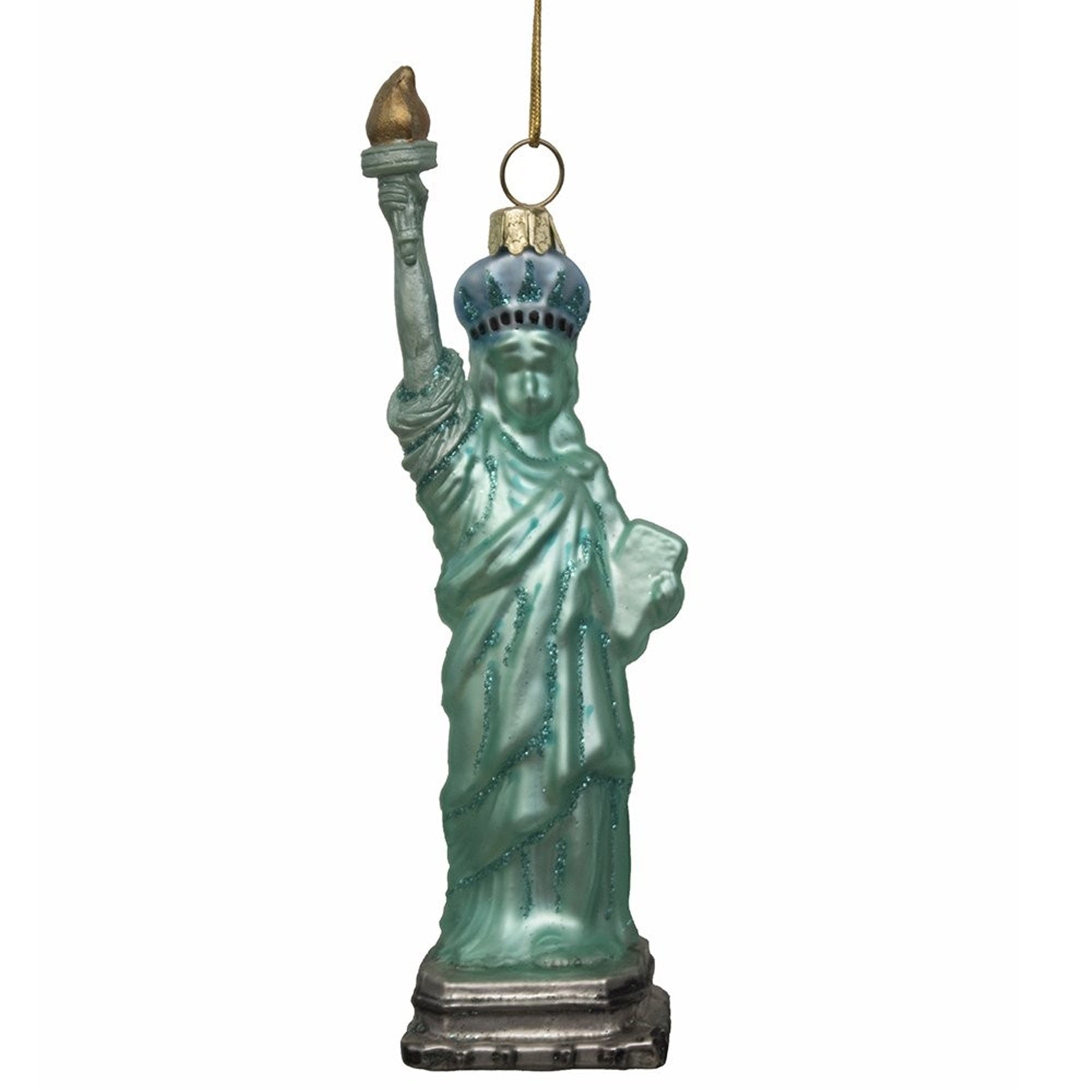 Kurt Adler Noble Gems Glass Ornament for Christmas Tree, Statue of Liberty, 5.5in