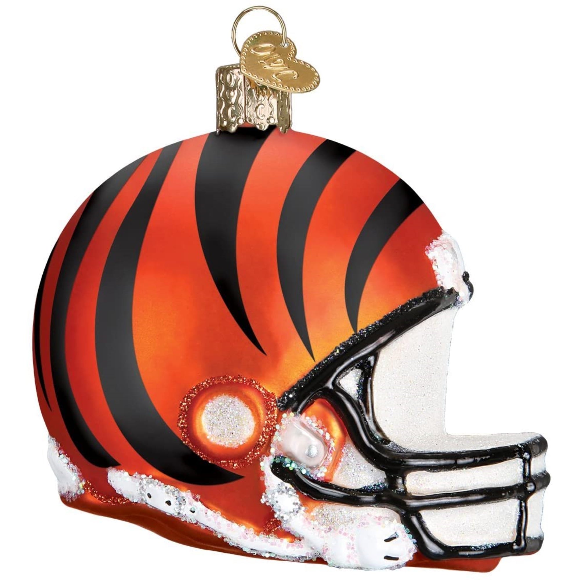 Old World Christmas Blown Glass Ornament for Christmas Tree, Cincinnati Bengals Helmet