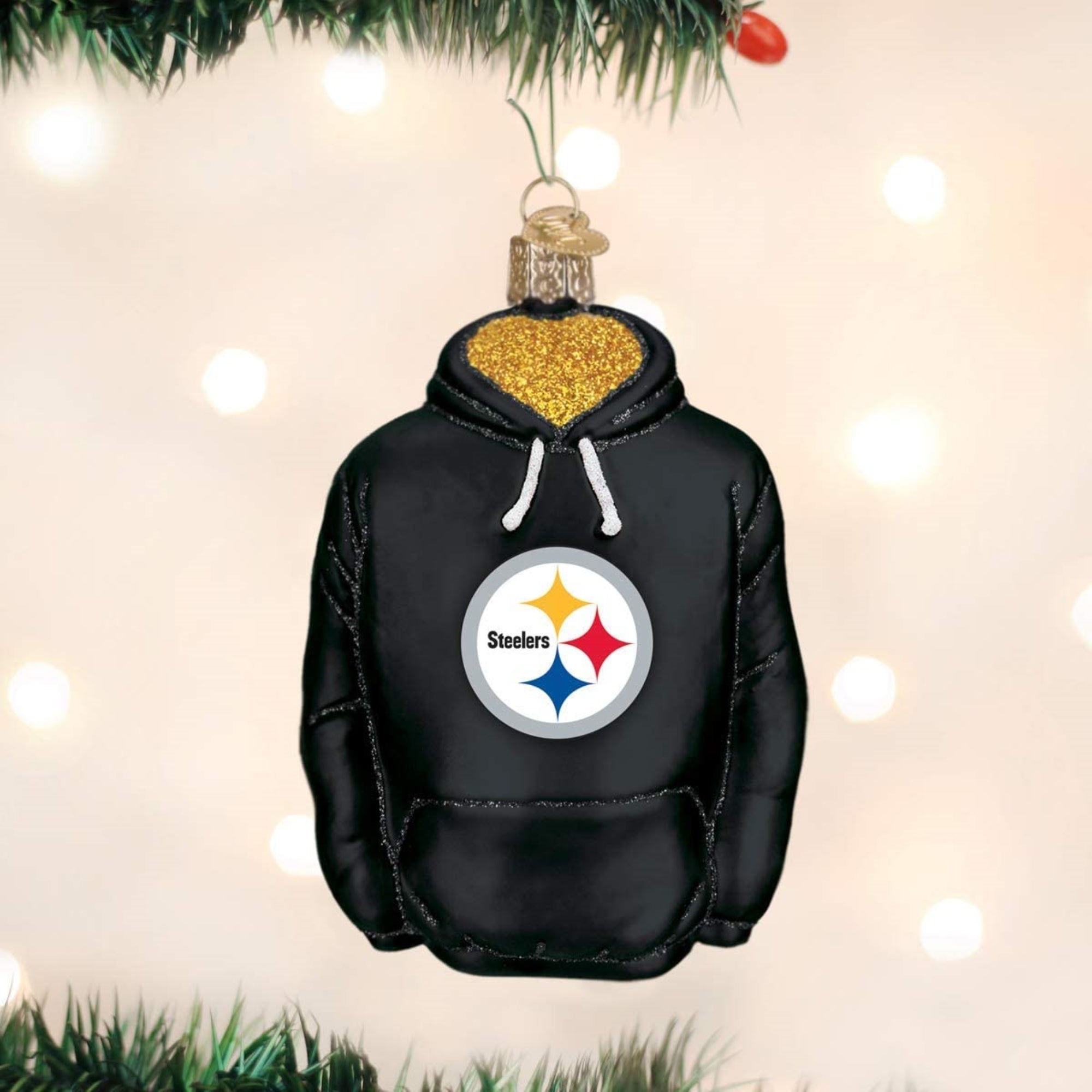 Old World Christmas Blown Glass Ornament for Christmas Tree, Pittsburgh Steelers Hoodie