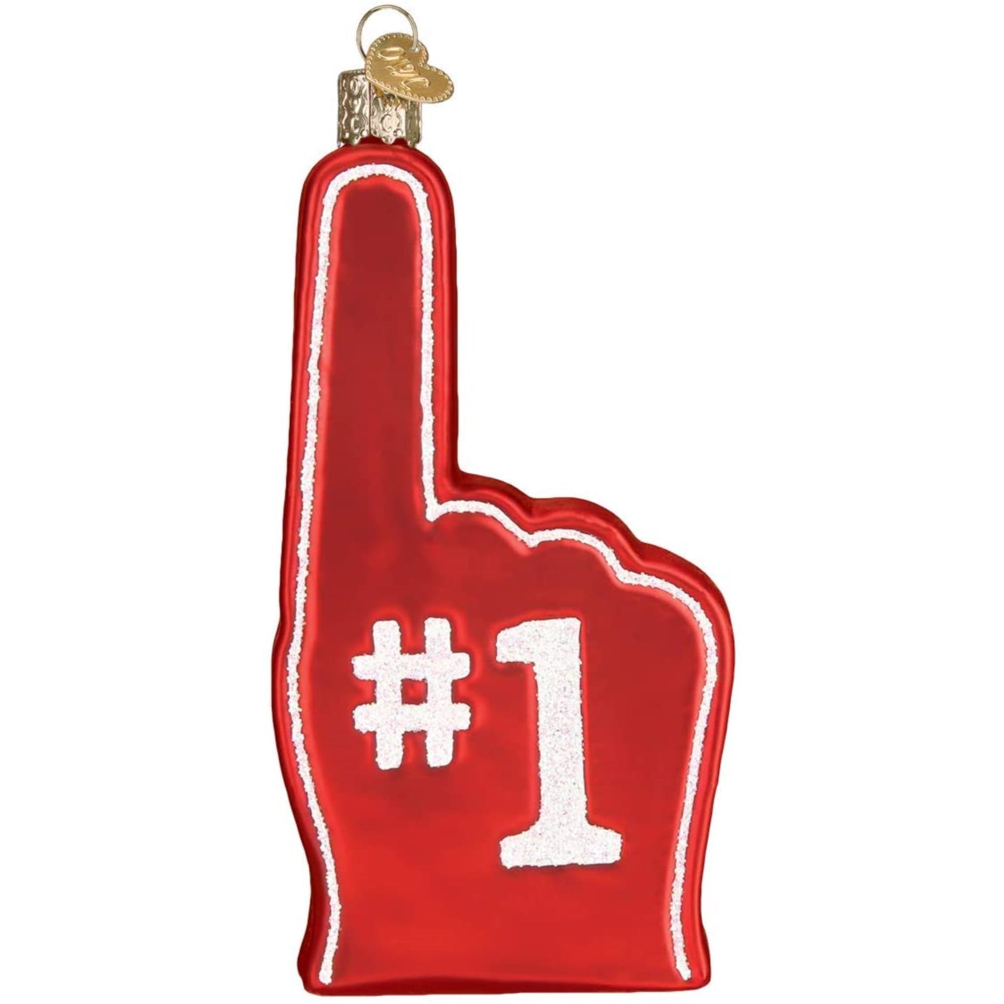 Old World Christmas Blown Glass Ornament for Christmas Tree, Kansas City Chiefs Foam Finger