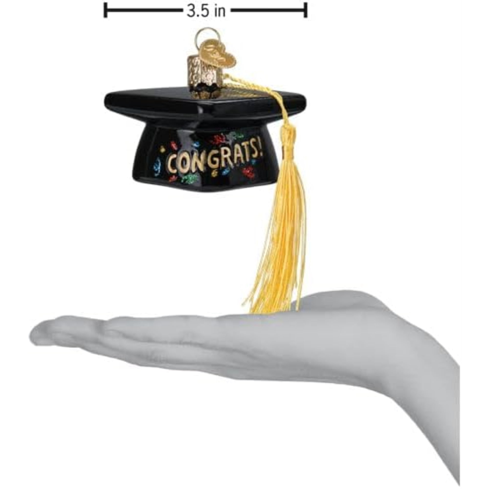 Old World Christmas Blown Glass Ornament for Christmas Tree, Graduation Cap (with OWC Gift Box)