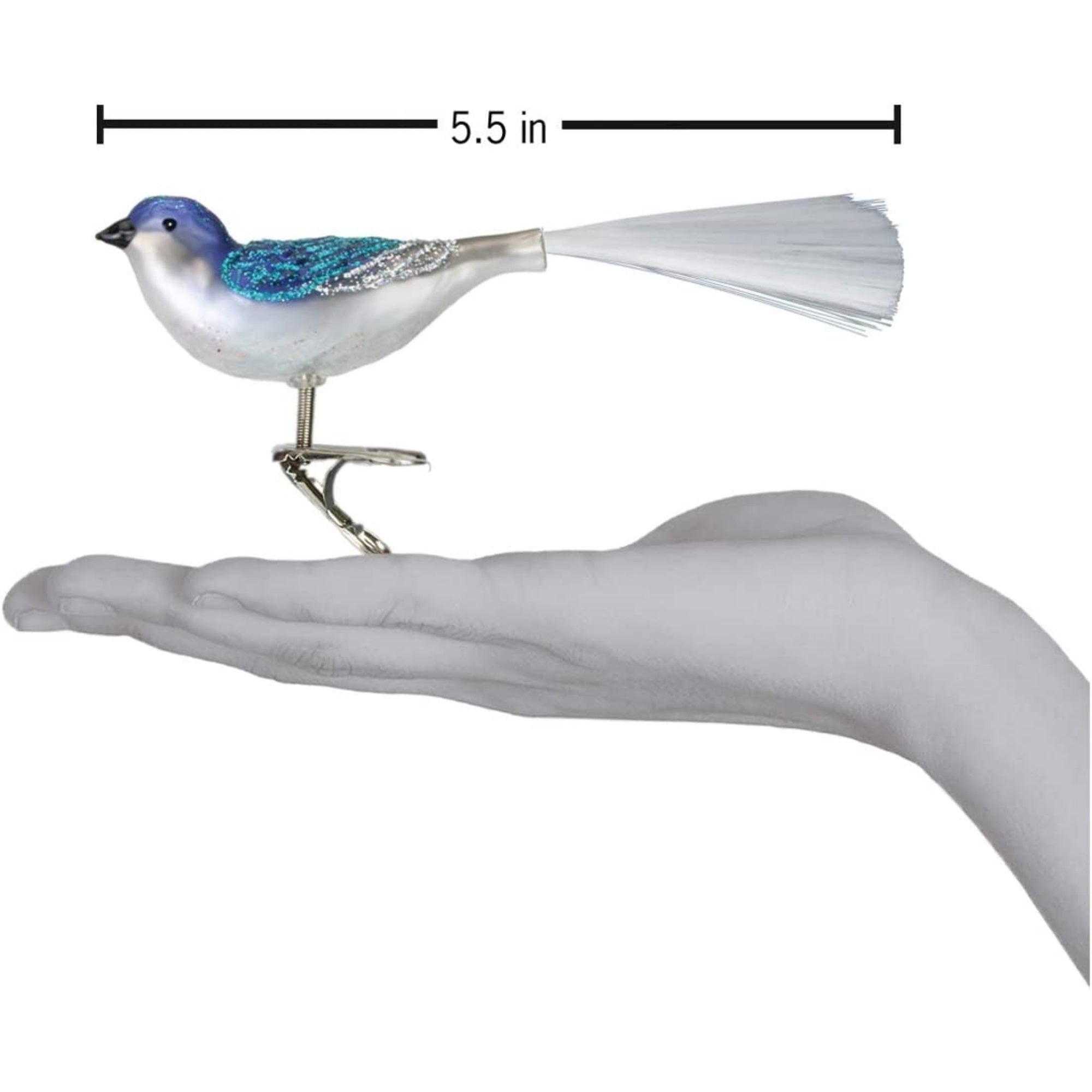 Old World Christmas Blown Glass Clip-On Ornament for Christmas Tree, Swallow