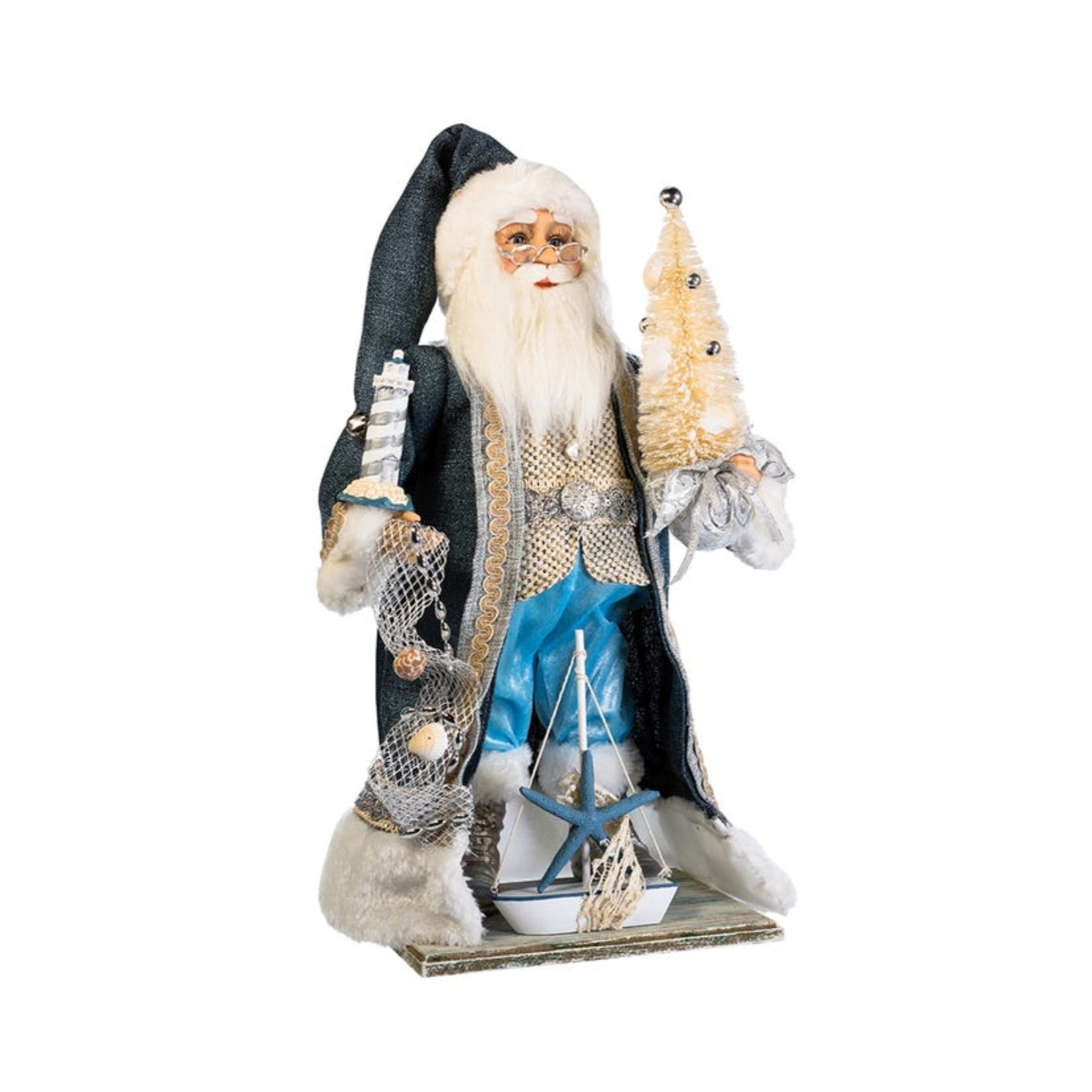 Kurt Adler KSA Kringles Nautical Santa with Lighthouse, 18.5"