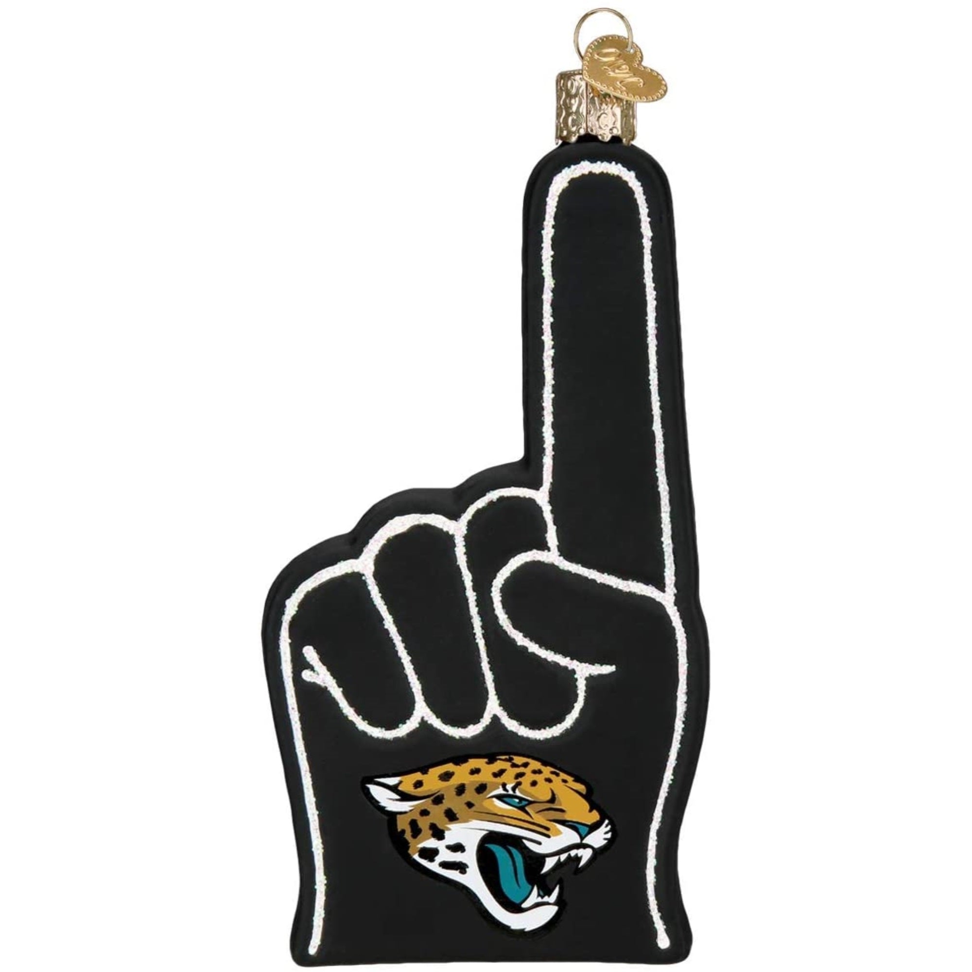 Old World Christmas Blown Glass Ornament for Christmas Tree, Jacksonville Jaguars Foam Finger