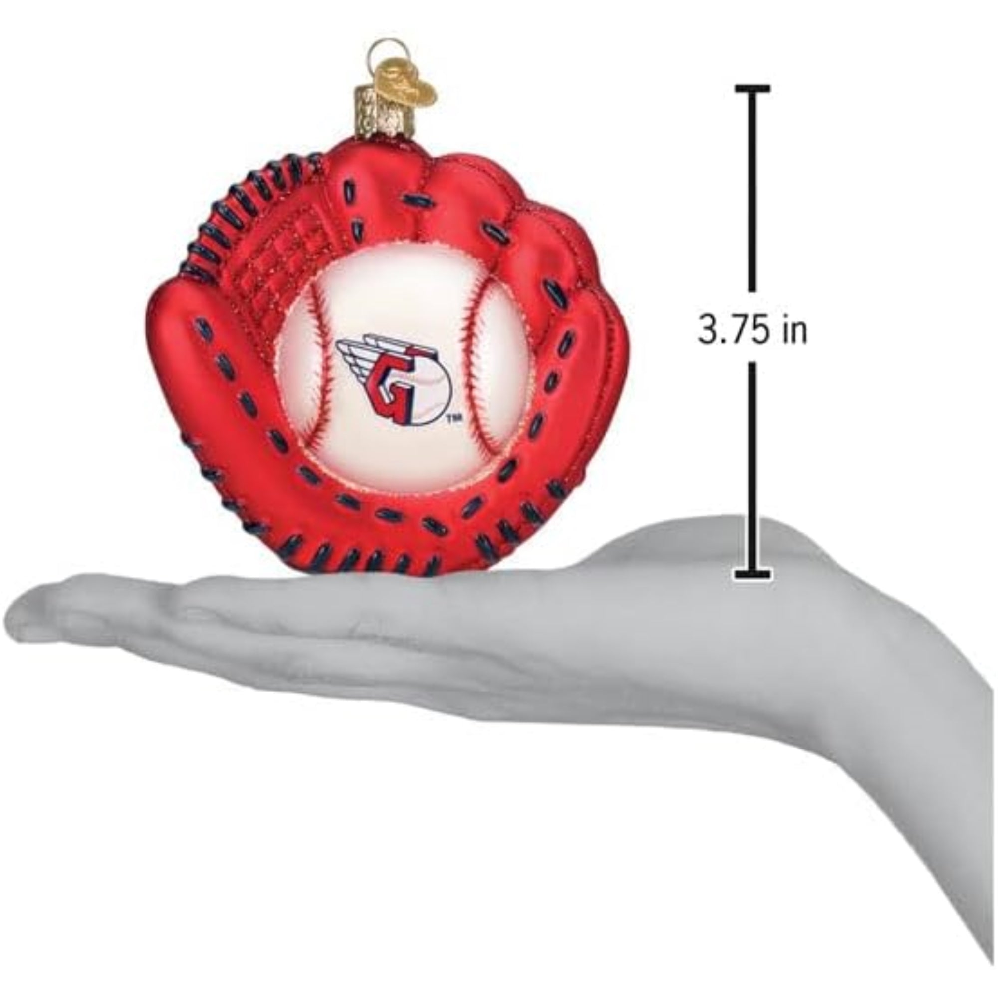 Old World Christmas Blown Glass Ornament for Christmas Tree, Cleveland Guardians Baseball Mitt (with OWC Gift Box)