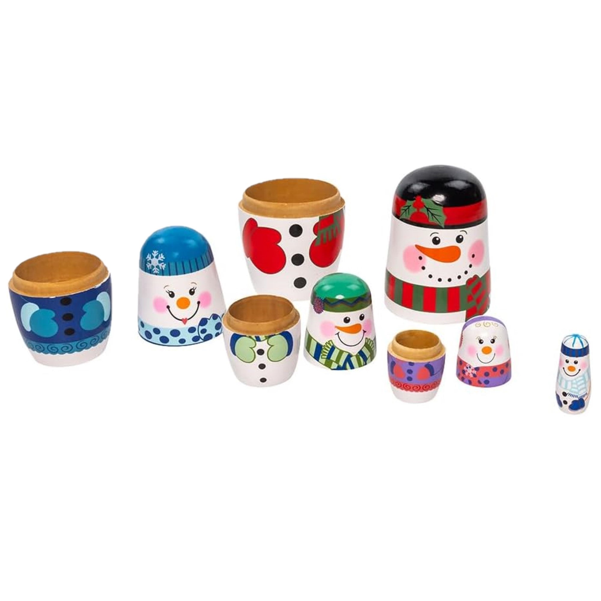 Kurt Adler Wooden Snowman Nesting Dolls, Multicolored (Set of 5)