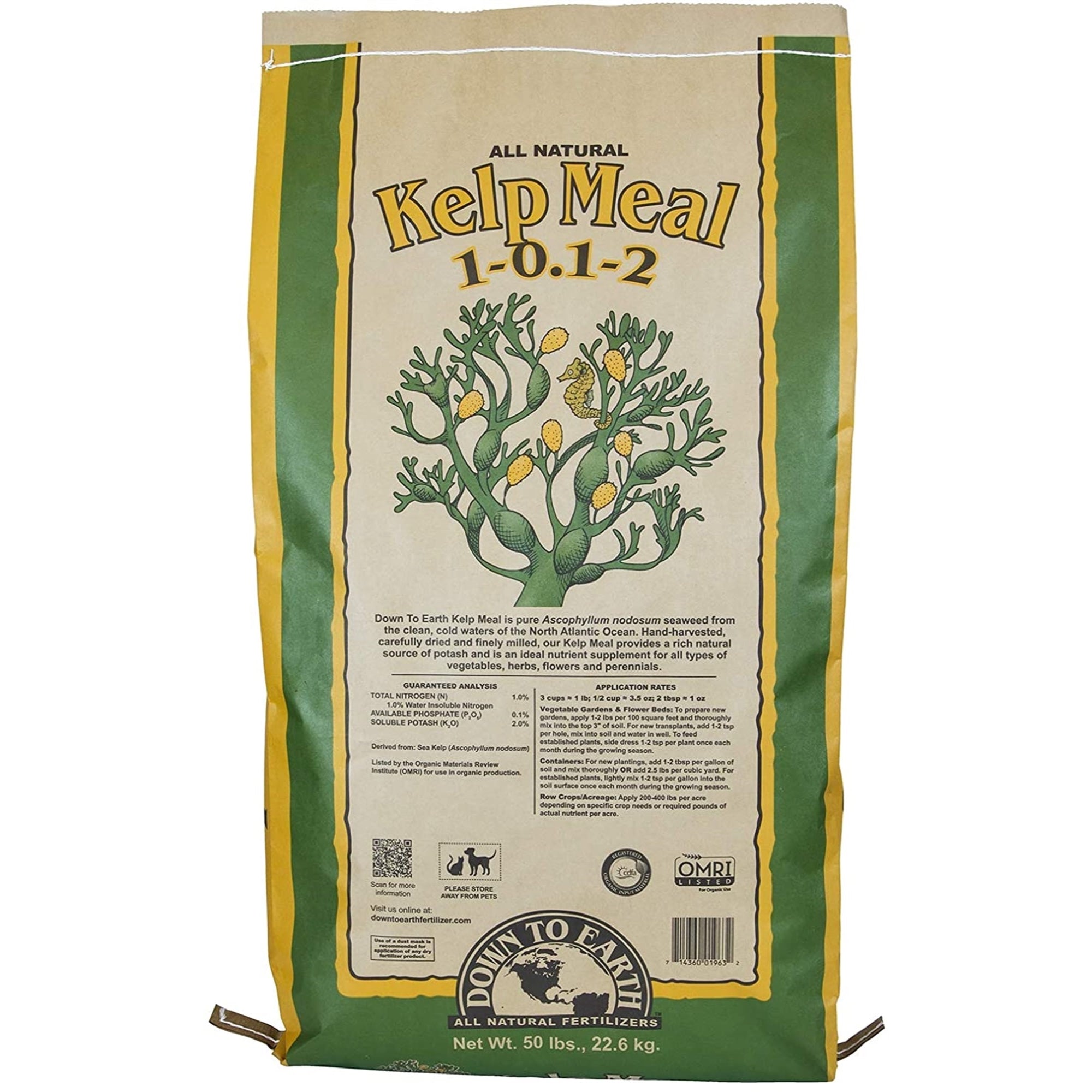 Down To Earth Organic Kelp Meal Fertilizer Mix 1-0.1-2