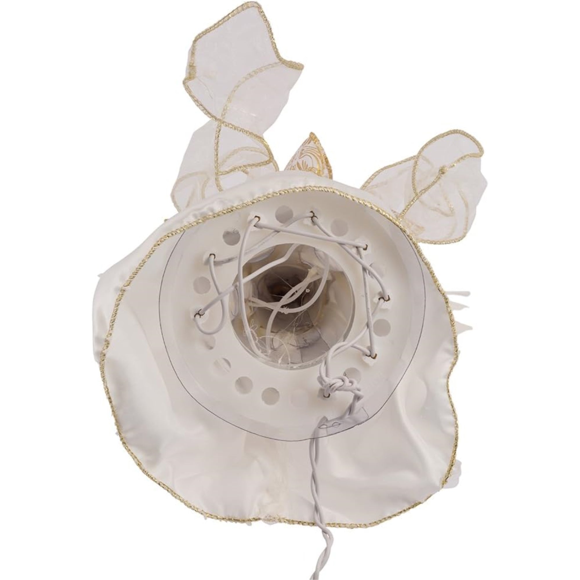 Kurt Adler Ivory and Gold Illuminated Angel Christmas Treetop, 12in