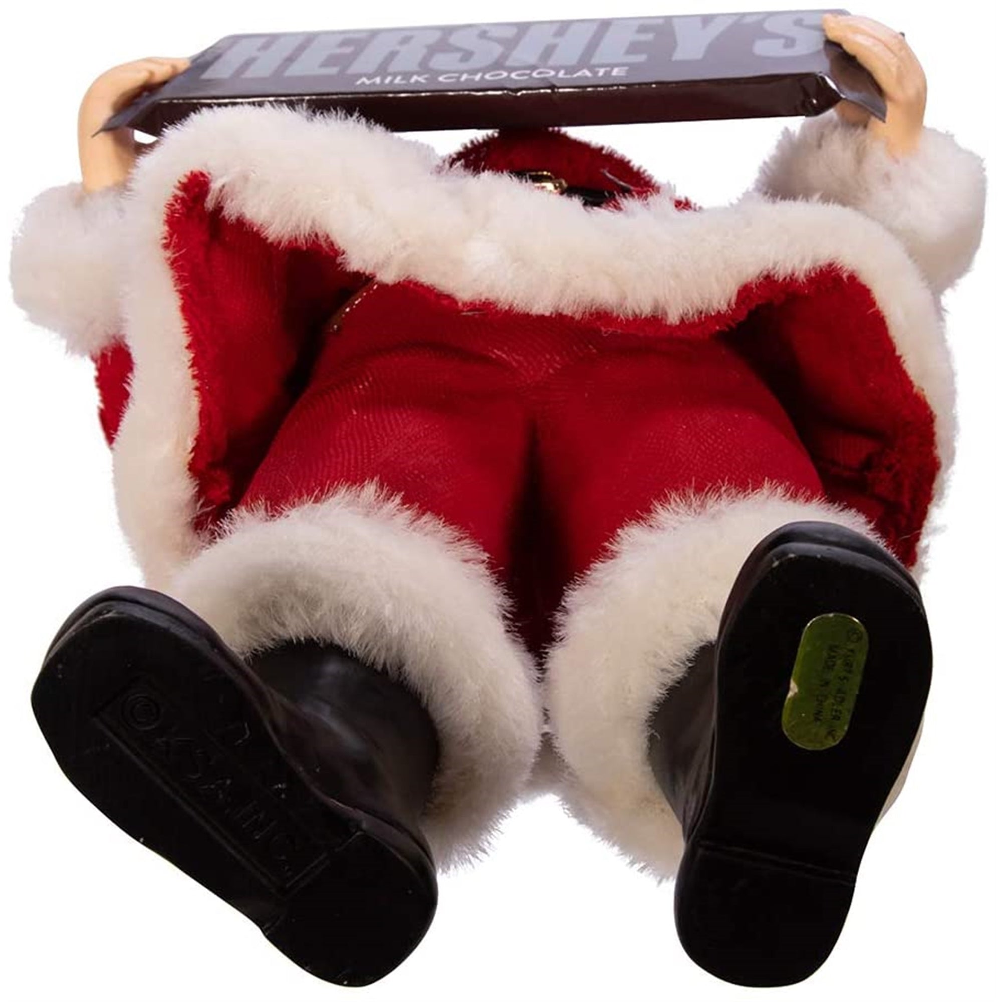 Kurt S. Adler Hershey Bar Fabric Santa Figurine, Multi, 10"