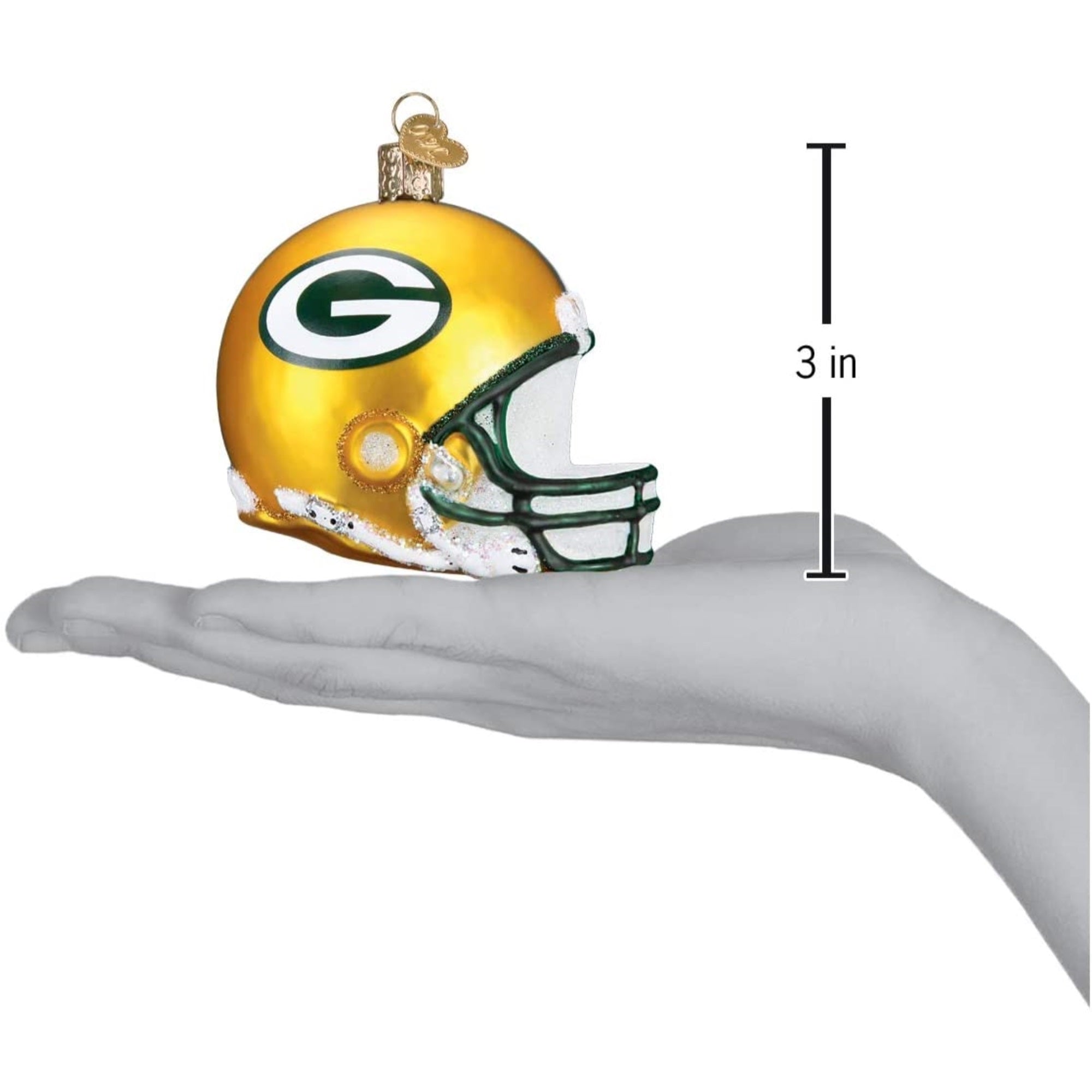 Old World Christmas Blown Glass Ornament for Christmas Tree, Green Bay Packers Helmet