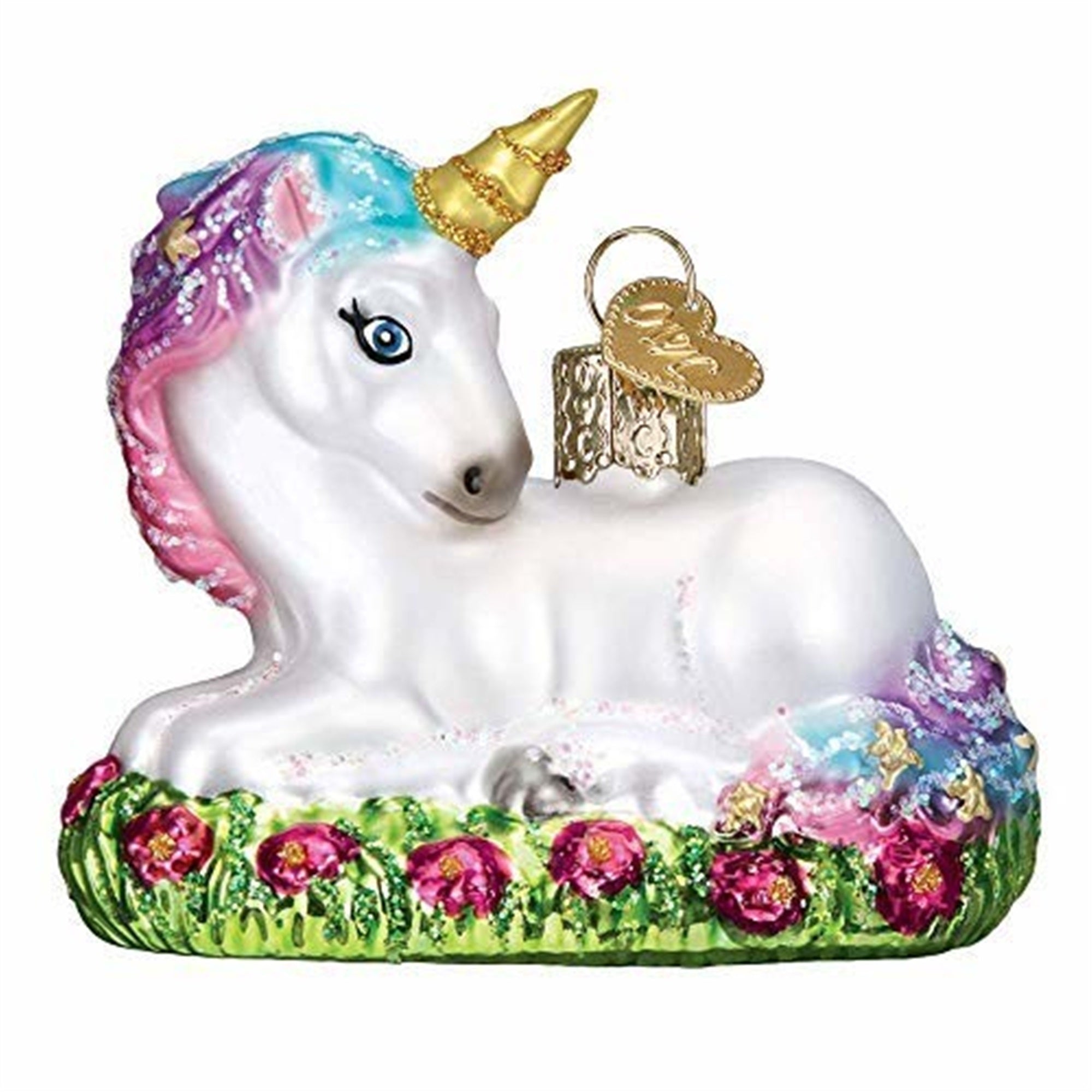 Old World Christmas Blown Glass Ornament for Christmas Tree, Baby Unicorn