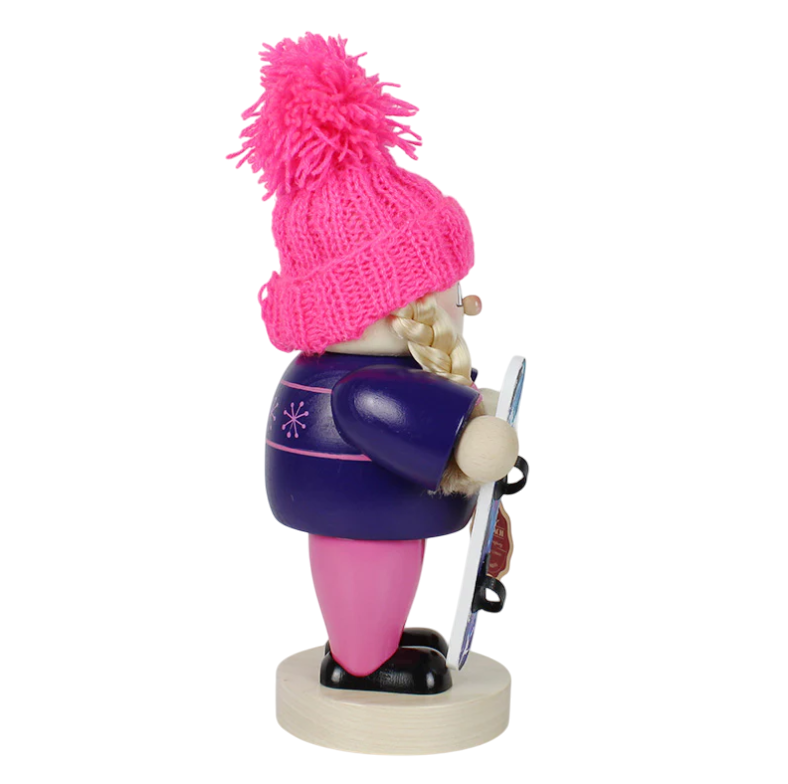 Steinbach Wooden Big Smoker Snowboard Girl Nutcracker, 10in