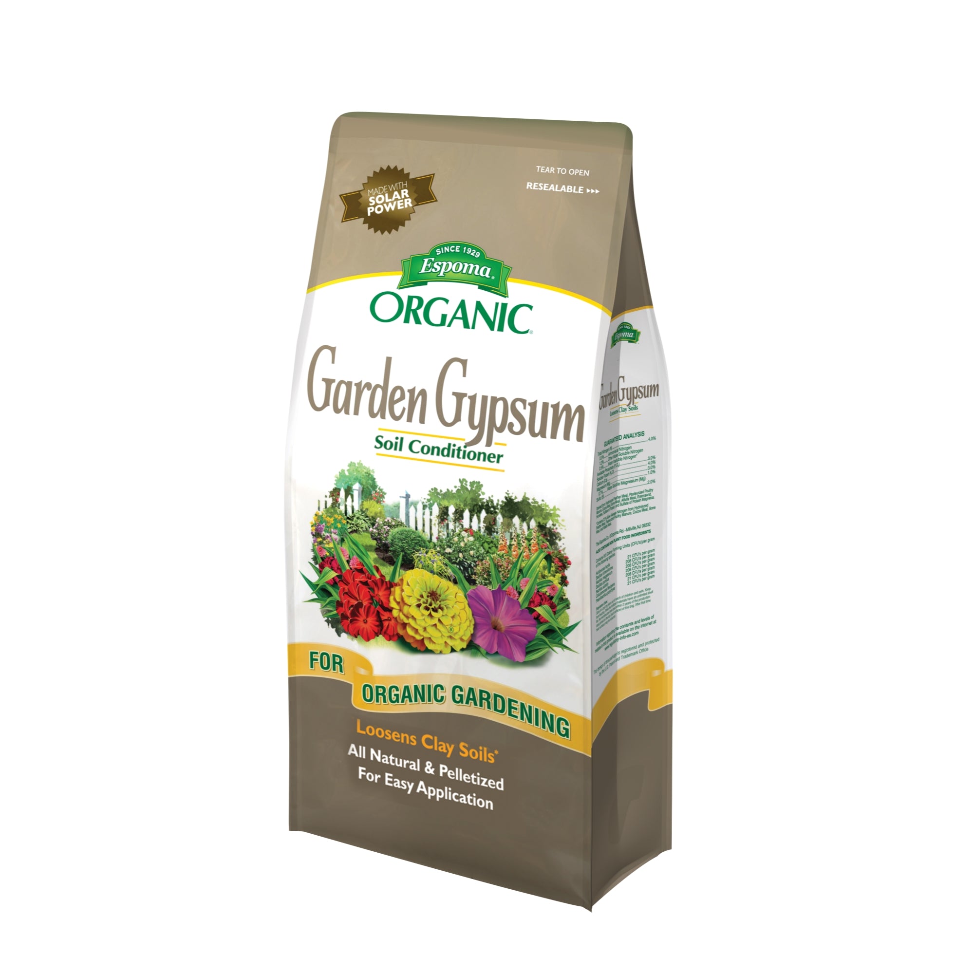 Espoma Organic Garden Gypsum Soil Conditioner for Organic Gardening, Loosens Clay Soils, Pelletized