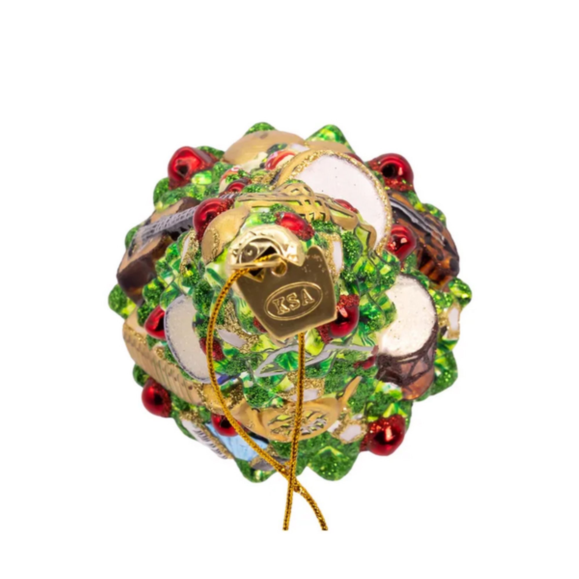 Kurt Adler Nobel Gems Glass Ornament, Christmas Tree with Musical Instruments