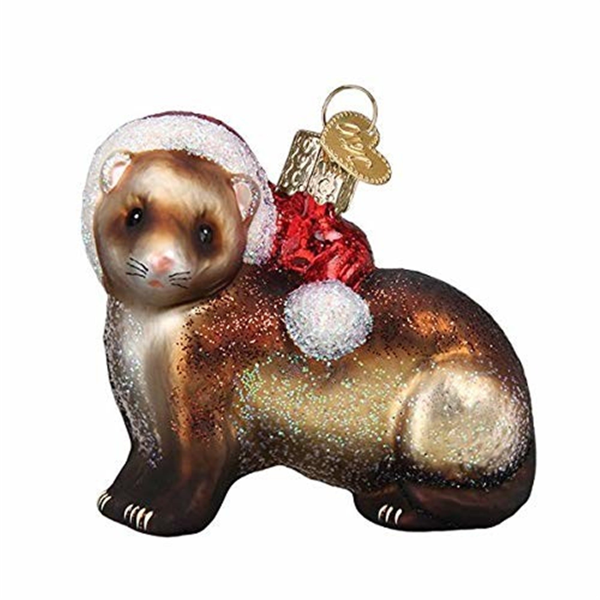 Old World Christmas Blown Glass Ornament for Christmas Tree, Christmas Ferret