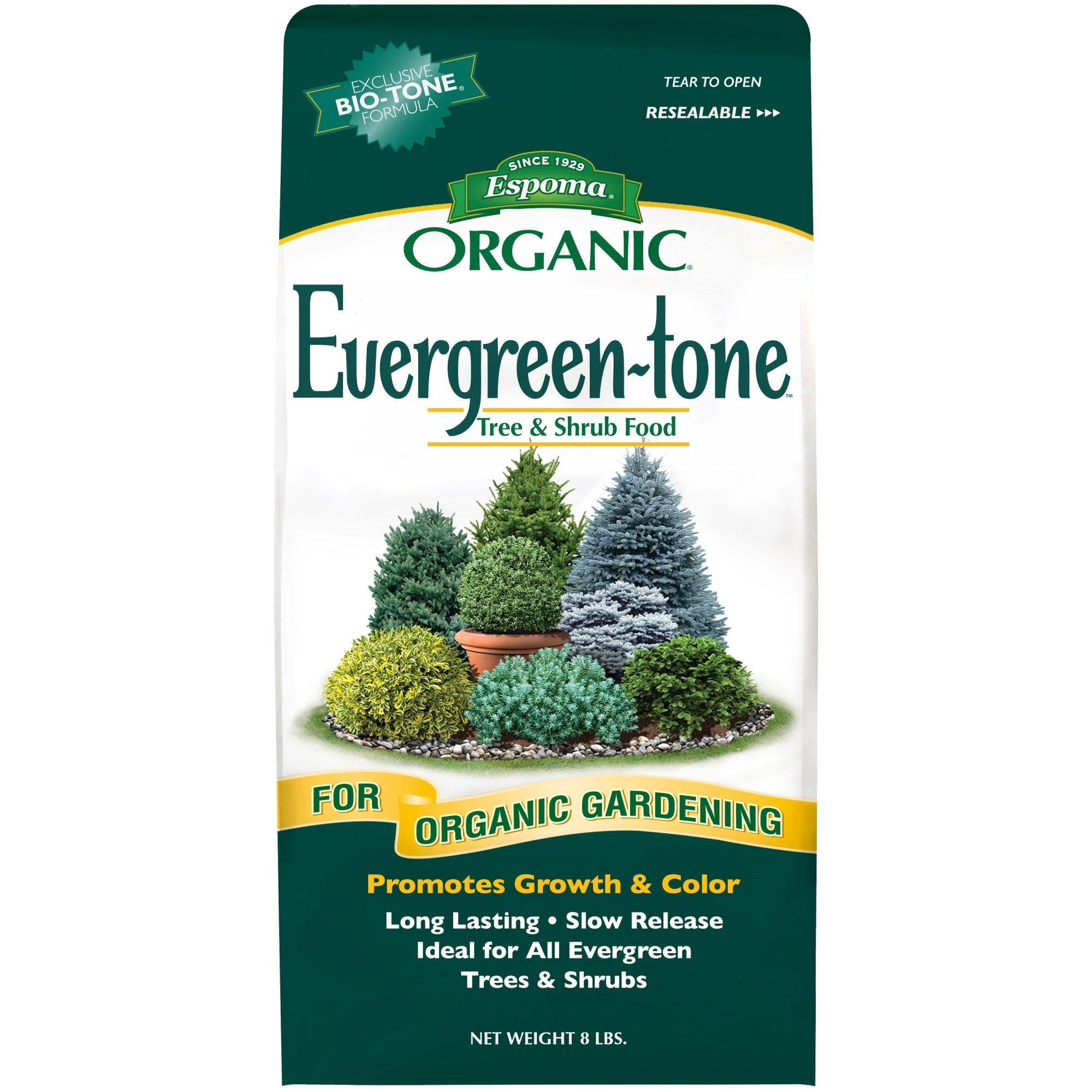 Espoma Organic Evergreen-tone 3-4-3 Tree & Shrub Food for Organic Gardening, Promotes Growth & Color