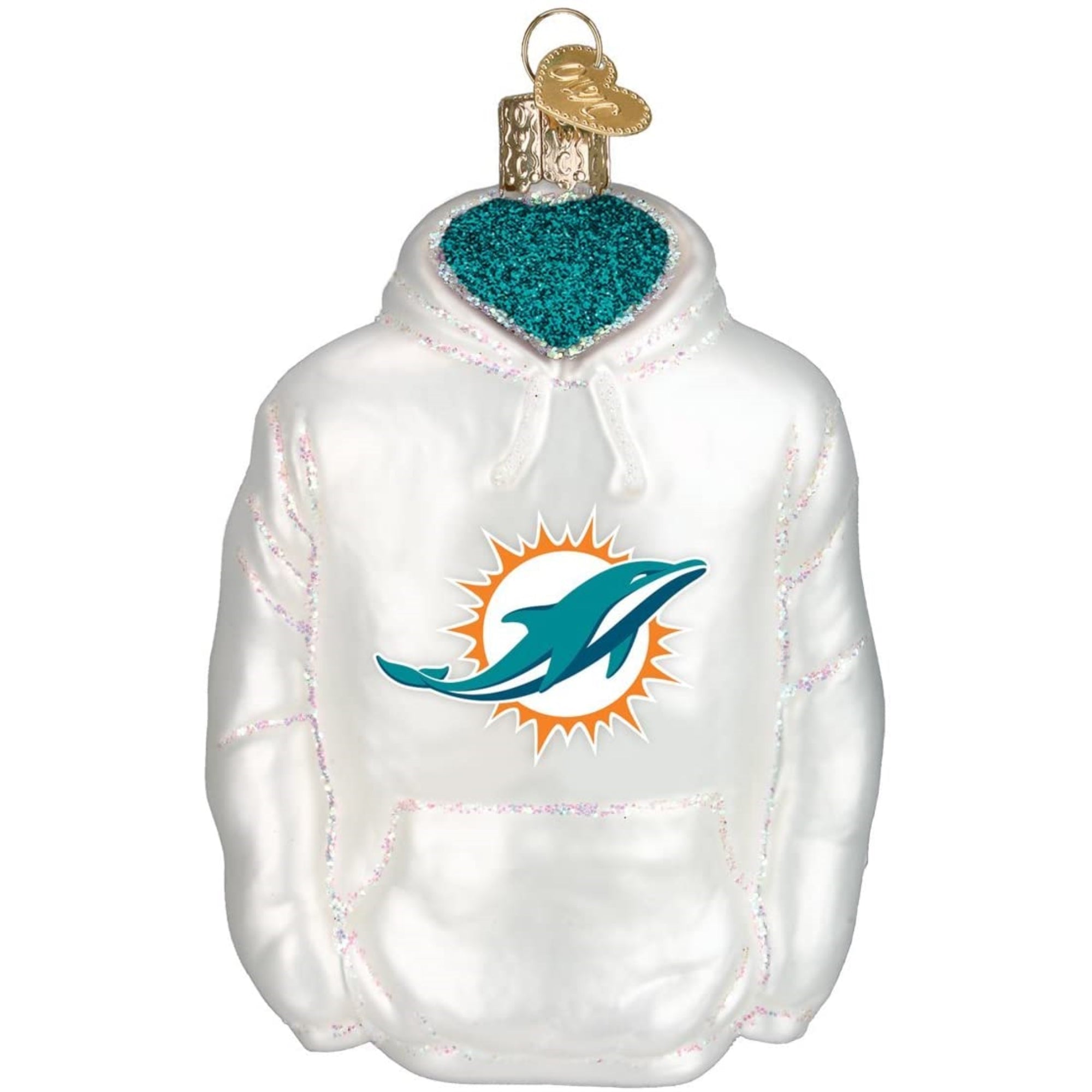 Old World Christmas Blown Glass Ornament for Christmas Tree, Miami Dolphins Hoodie