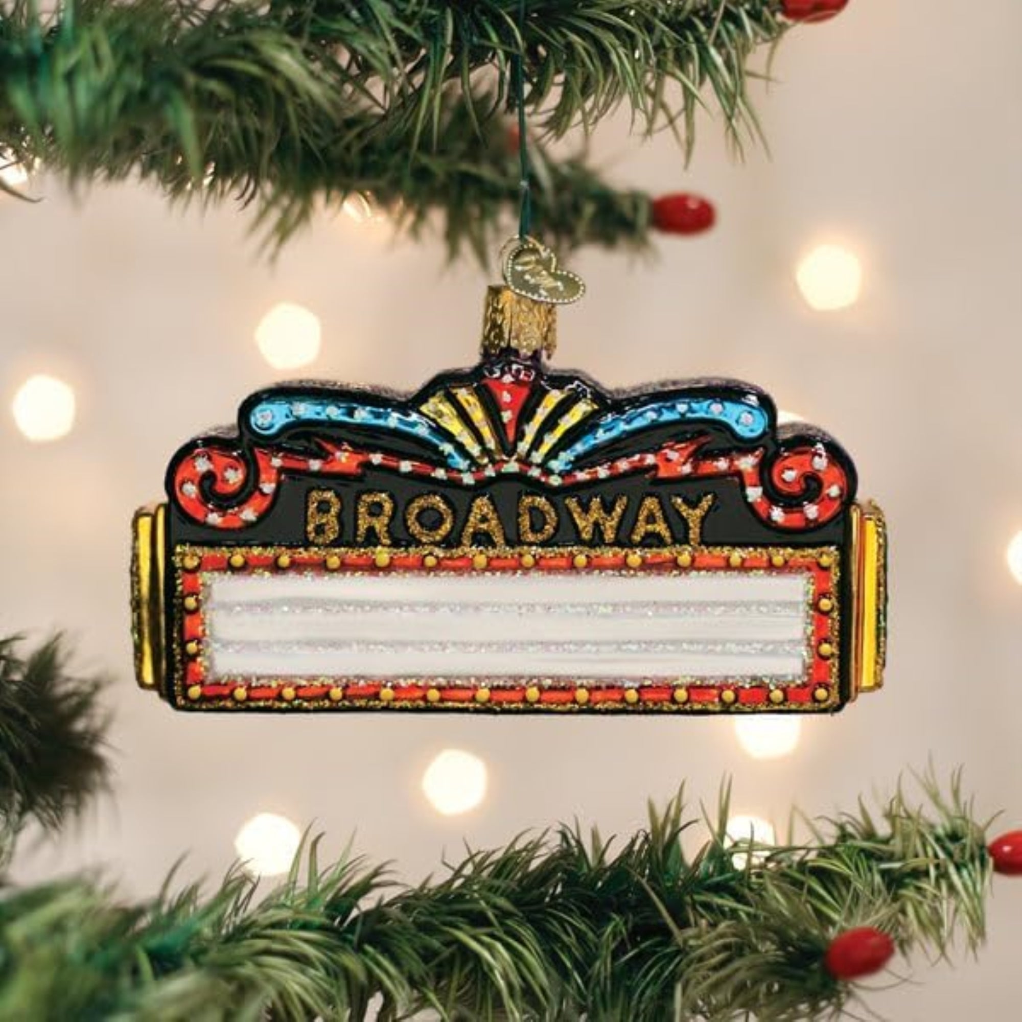 Old World Christmas Blown Glass Ornament for Christmas Tree, Broadway Marquee (with OWC Gift Box)