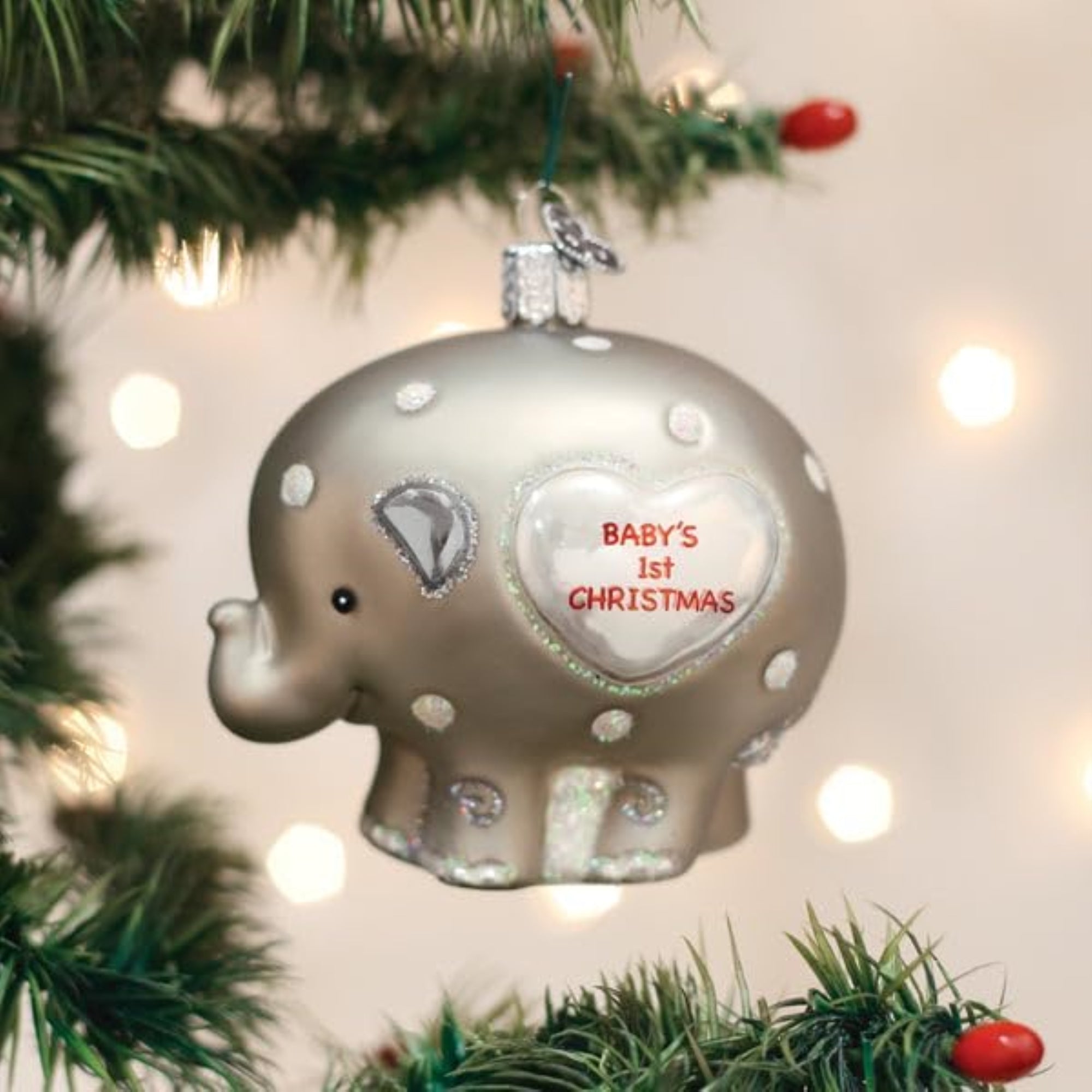 Old World Christmas Blown Glass Ornament for Christmas Tree, Baby'S 1St Elephant (with OWC Gift Box)