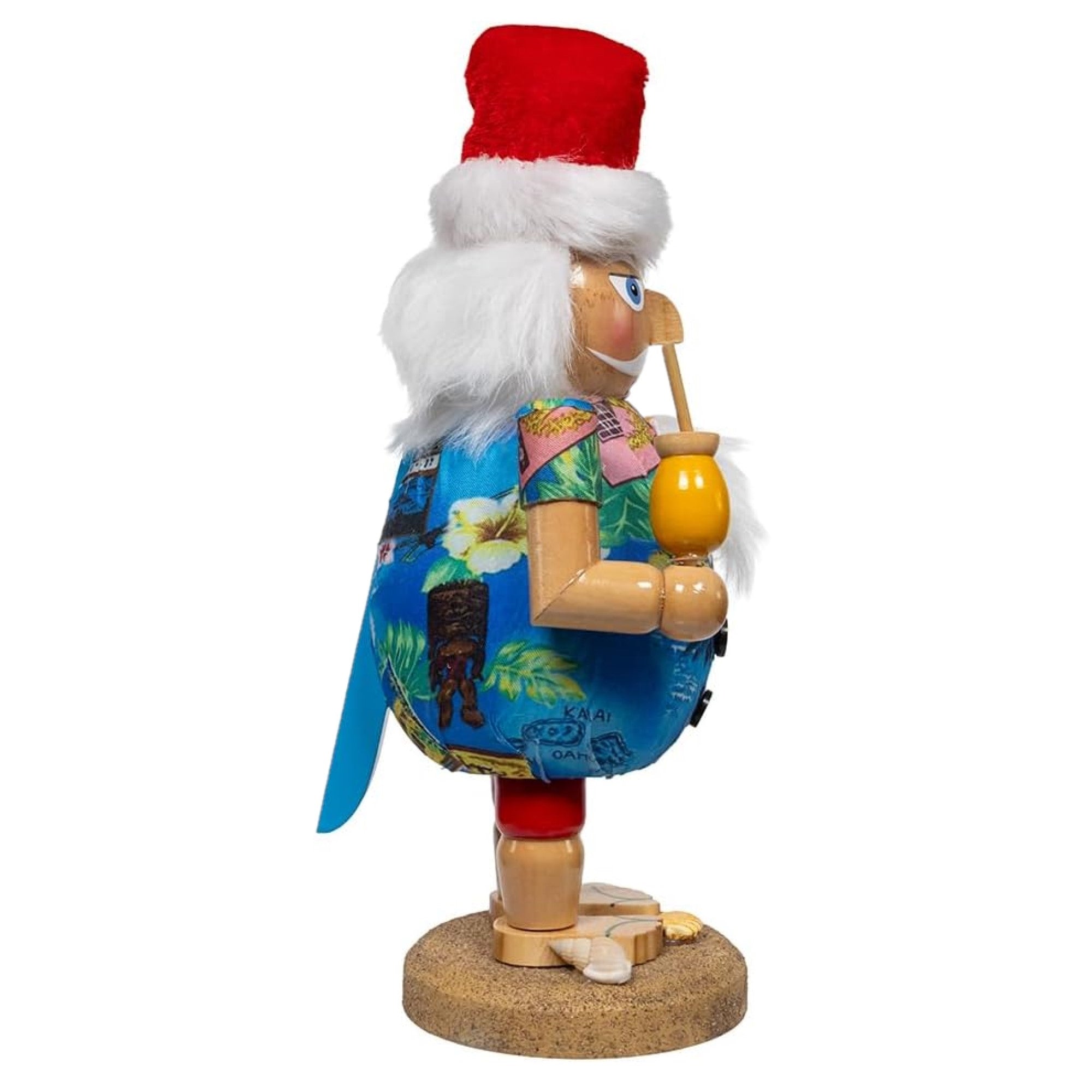 Kurt Adler Wooden Nutcracker Collection, Tropical Beach Santa, 9in