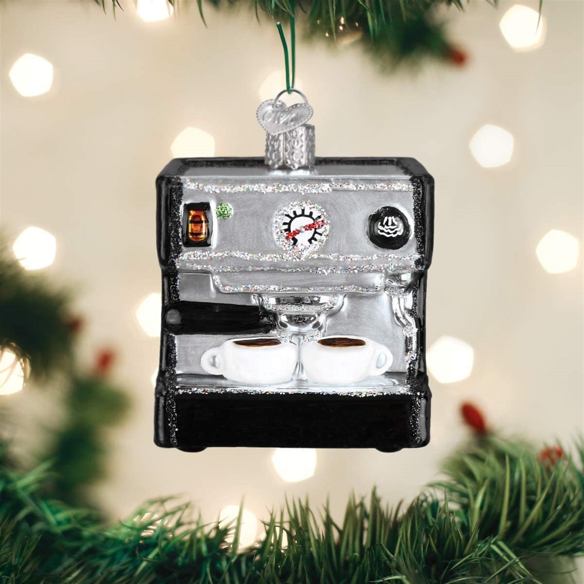 Old World Christmas Blown Glass Ornament for Christmas Tree, Espresso Machine