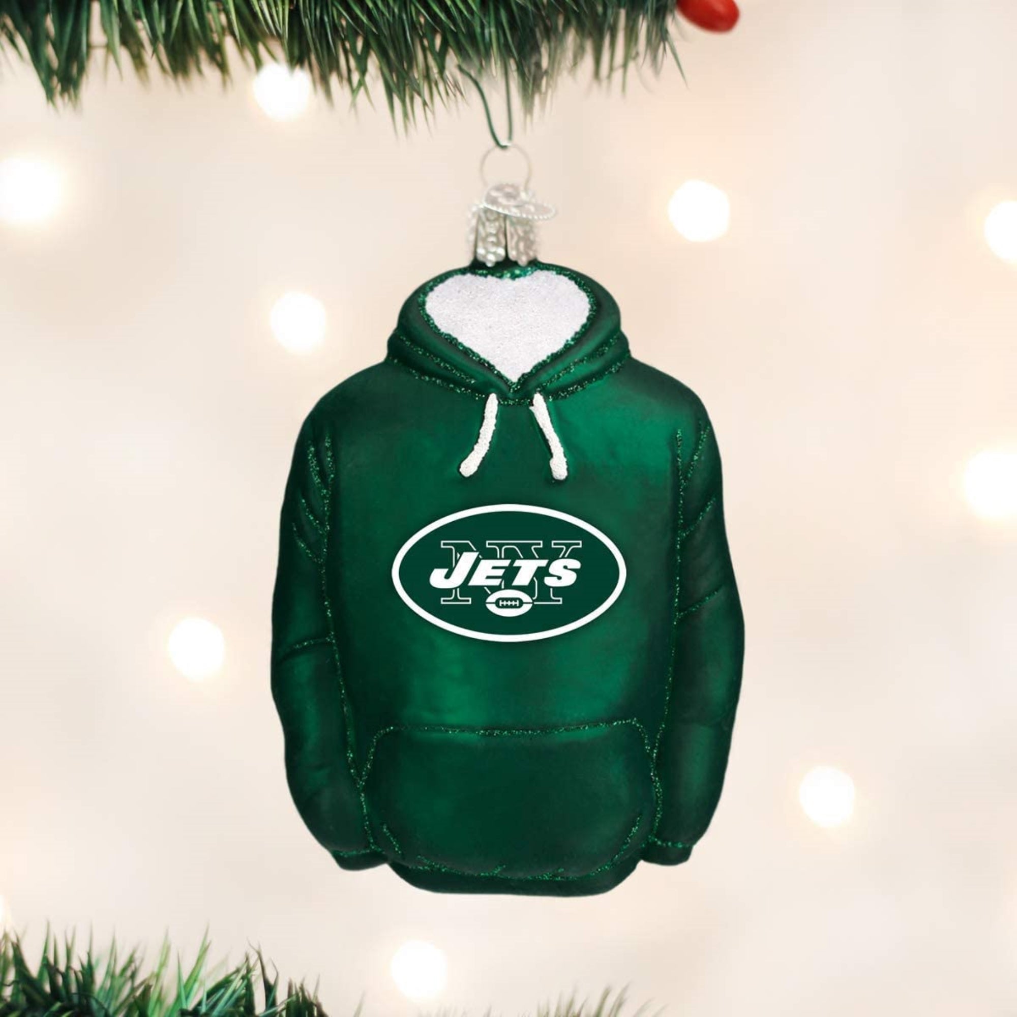 Old World Christmas Blown Glass Ornament for Christmas Tree, New York Jets Hoodie