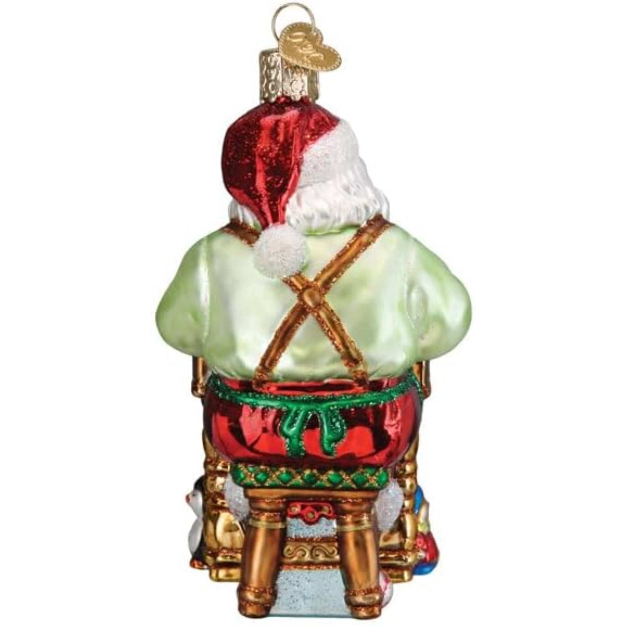 Old World Christmas Blown Glass Ornament for Christmas Tree, Workshop Santa (with OWC Gift Box)