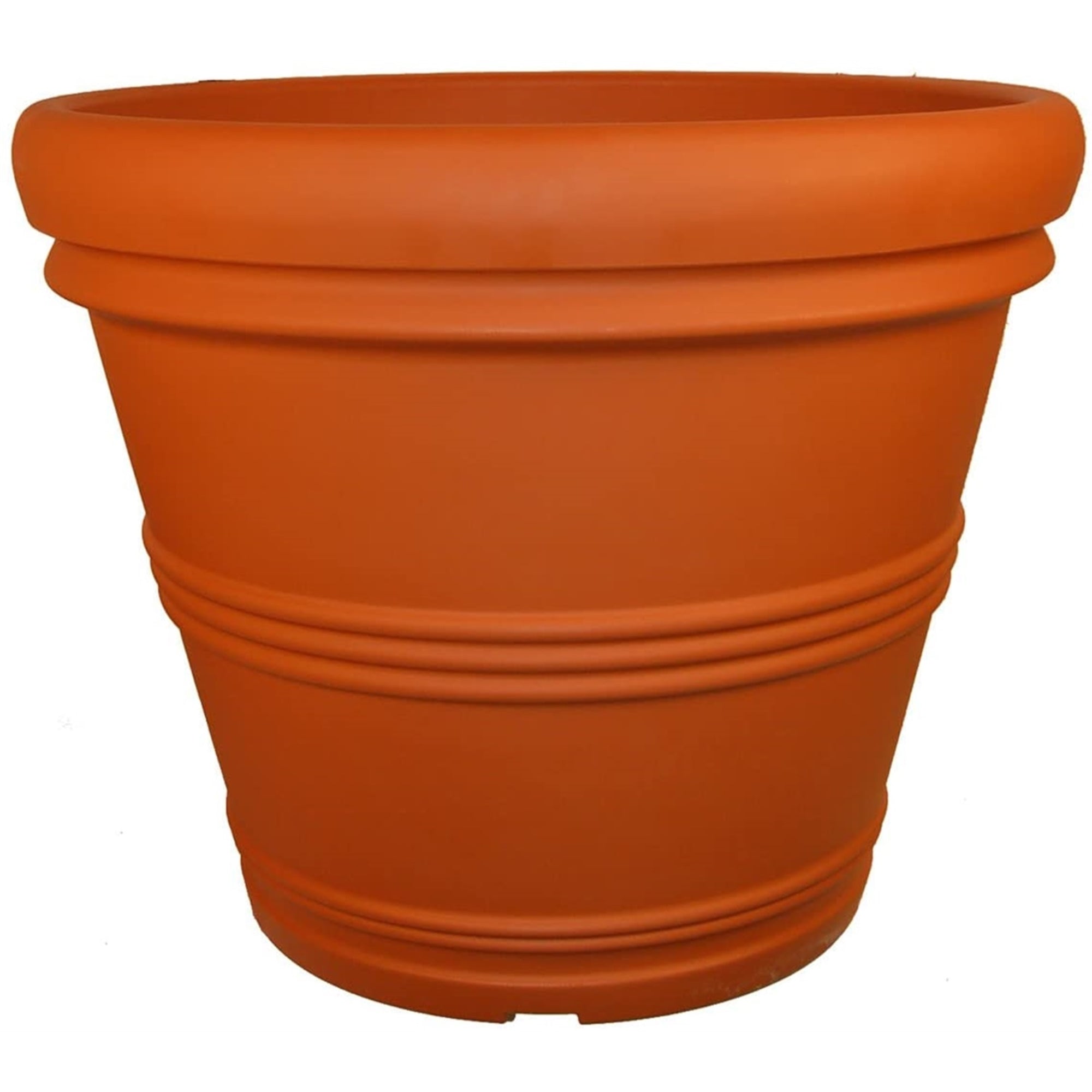 Tusco Products Rolled Rim Round Plastic Planter