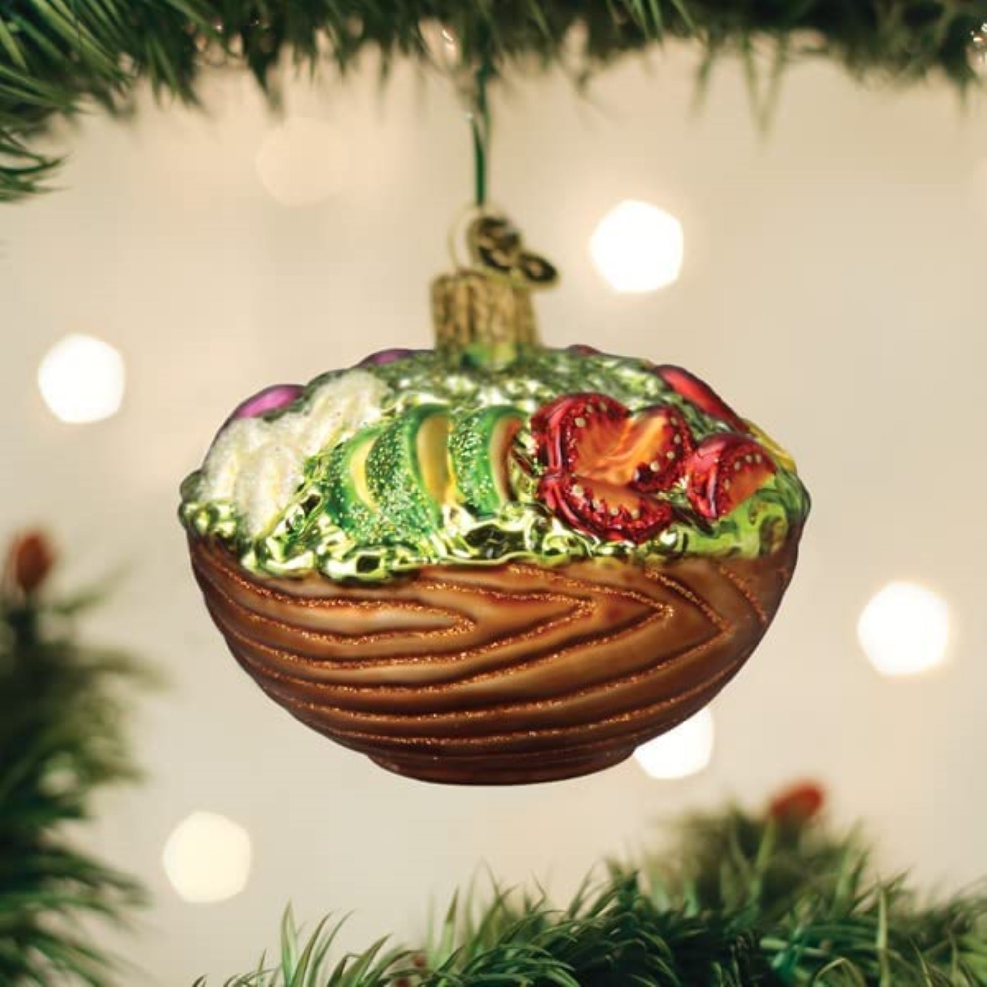 Old World Christmas Blown Glass Ornament for Christmas Tree, Bowl of Salad
