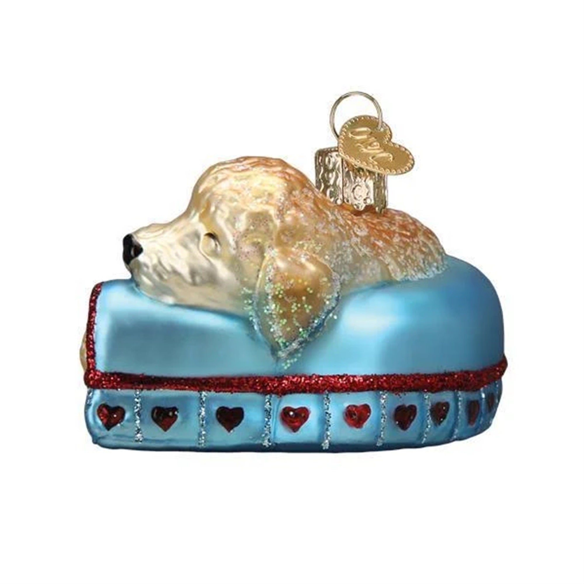 Old World Christmas Blown Glass Ornament for Christmas Tree, Sleepy Doodle Dog