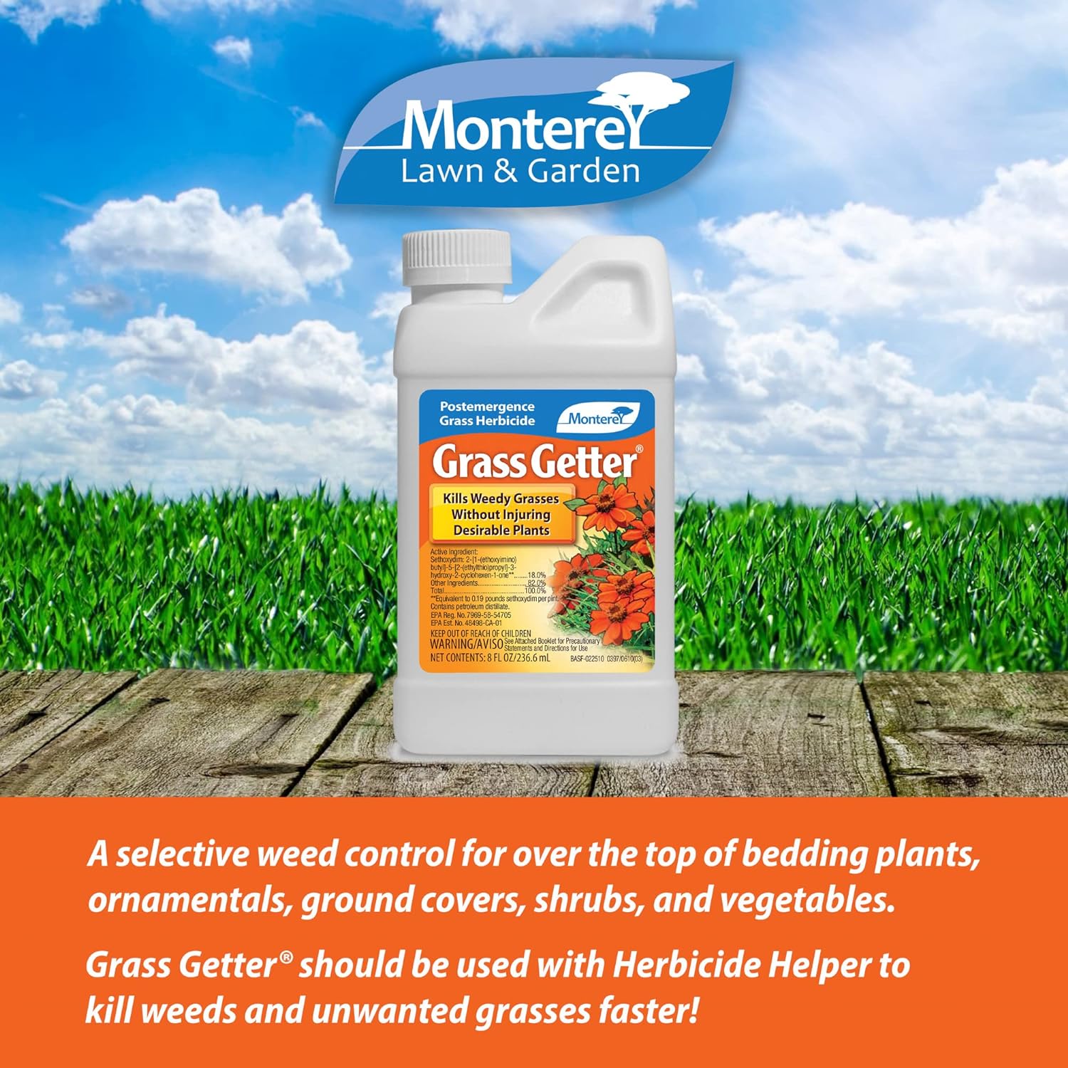Monterey Getter, Post Emergence Herbicide for Grass Weeds, 8 oz