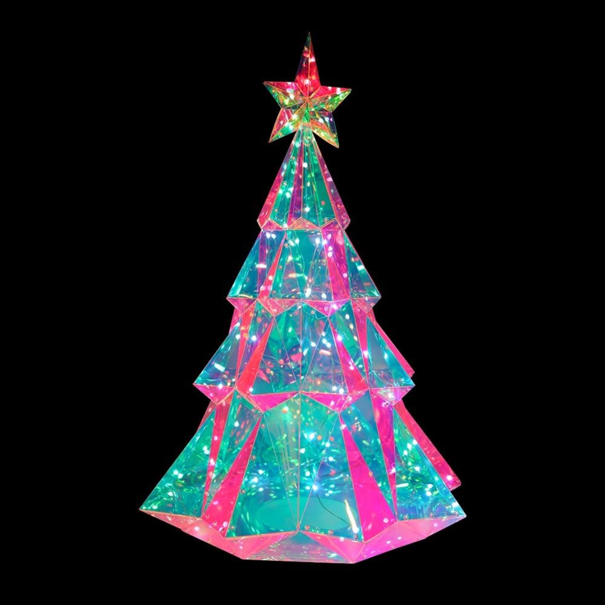 Kurt Adler Pre-Lit Iridescent Smart Christmas Tree, 25.5in