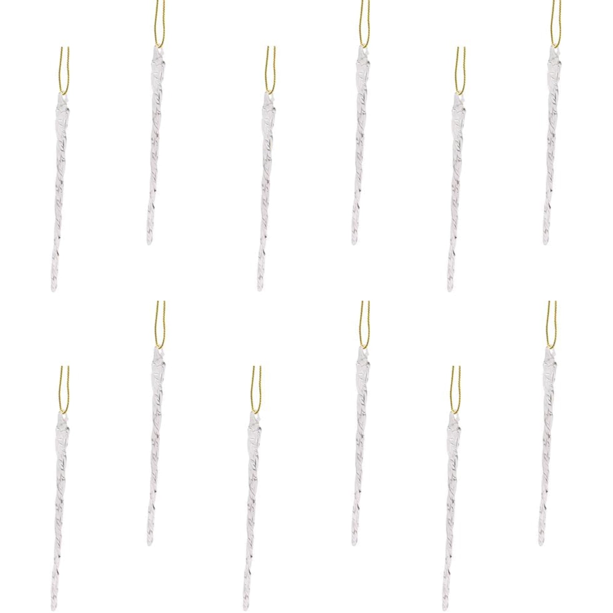 Kurt Adler Glass Icicle Christmas Ornament Box Set, 5.25in (Set of 12)