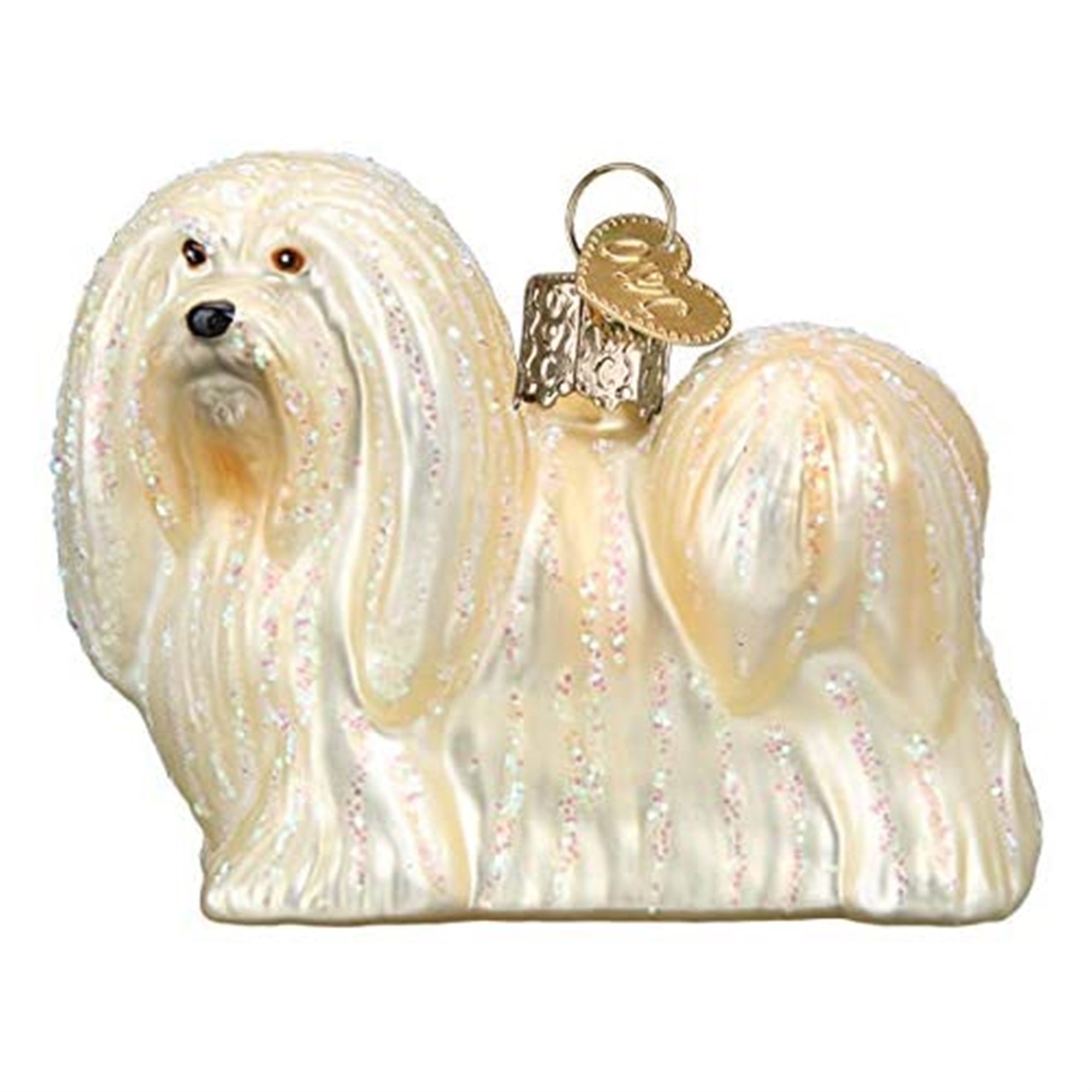 Old World Christmas Blown Glass Ornament for Christmas Tree, Lhaso Apso