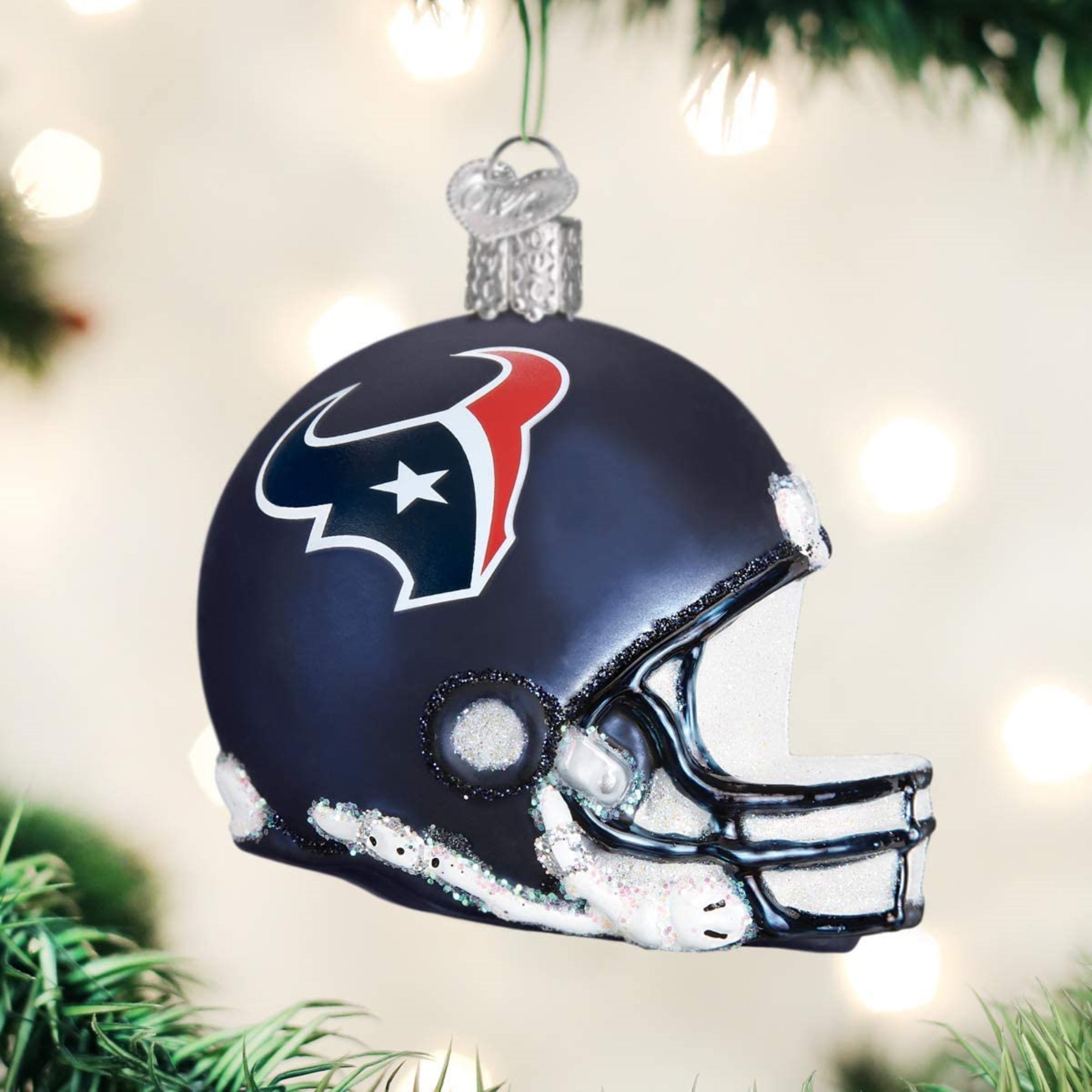 Old World Christmas Blown Glass Ornament for Christmas Tree, Houston Texans Helmet