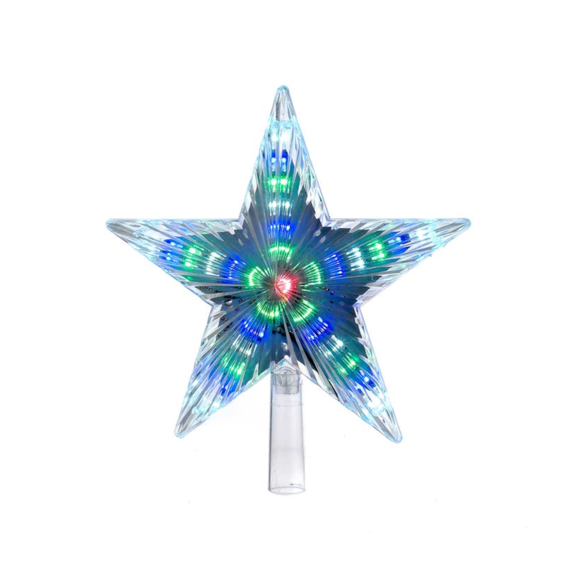 Kurt Adler UL 31 LED Light Color Changing Treetop Star,  8.5"