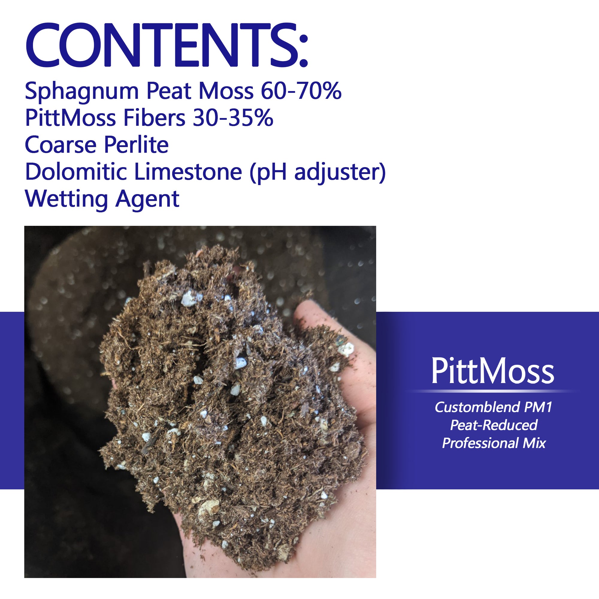 PittMoss PM1 Peat Reduced Professional Growing Mix with Sphagnum Peat and Perlite, 2.8 cu ft