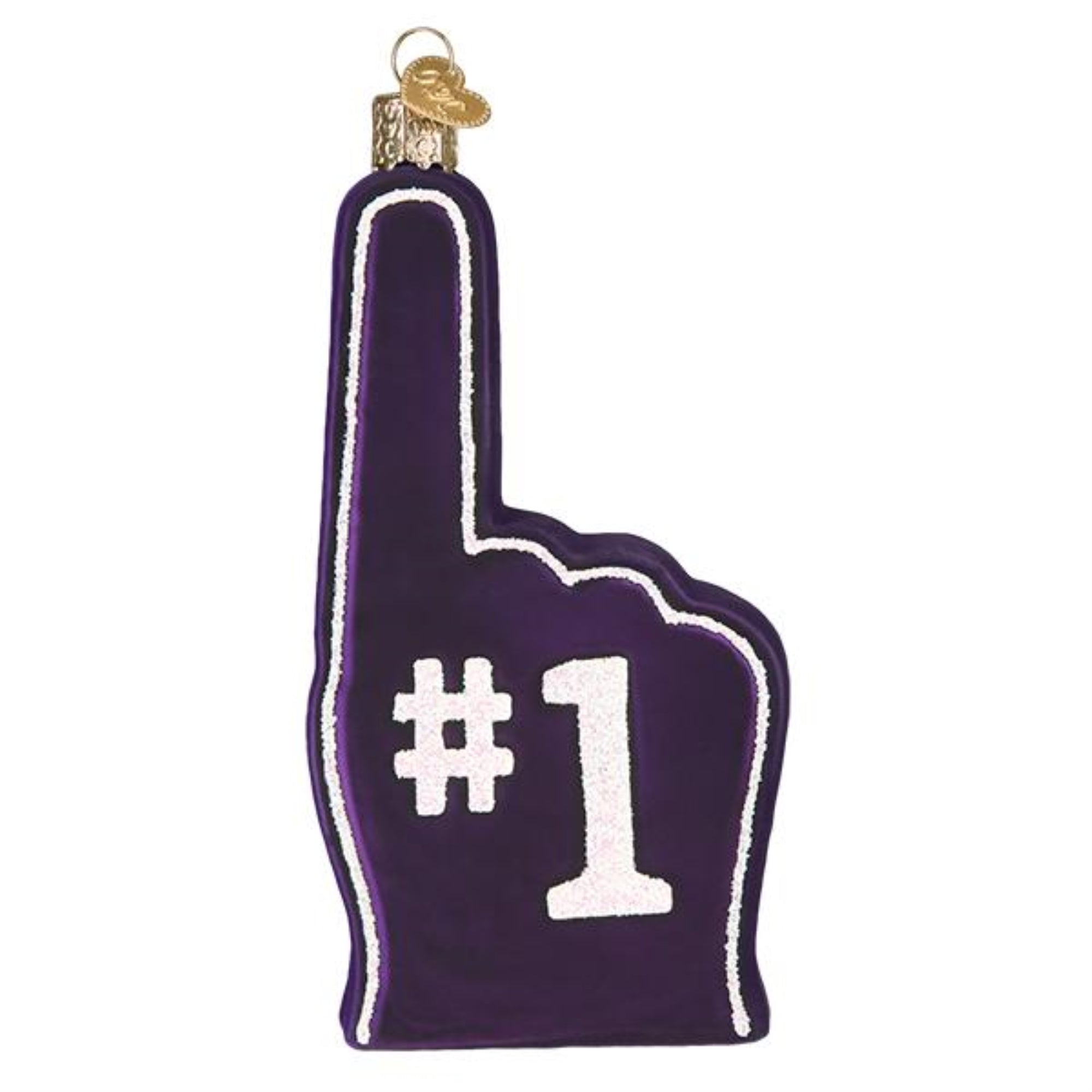 Old World Christmas Blown Glass Ornament for Christmas Tree, Baltimore Ravens Foam Finger