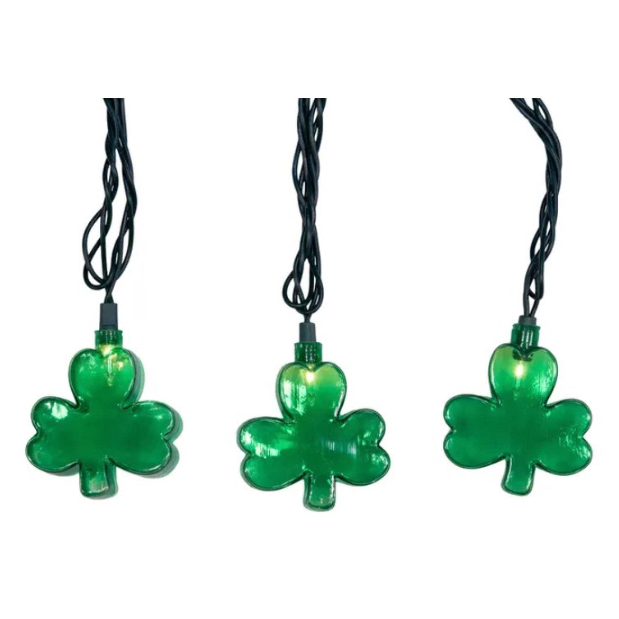 Kurt Adler Indoor/Outdoor Novelty String 10-Light Set, Shamrock, 11.5'