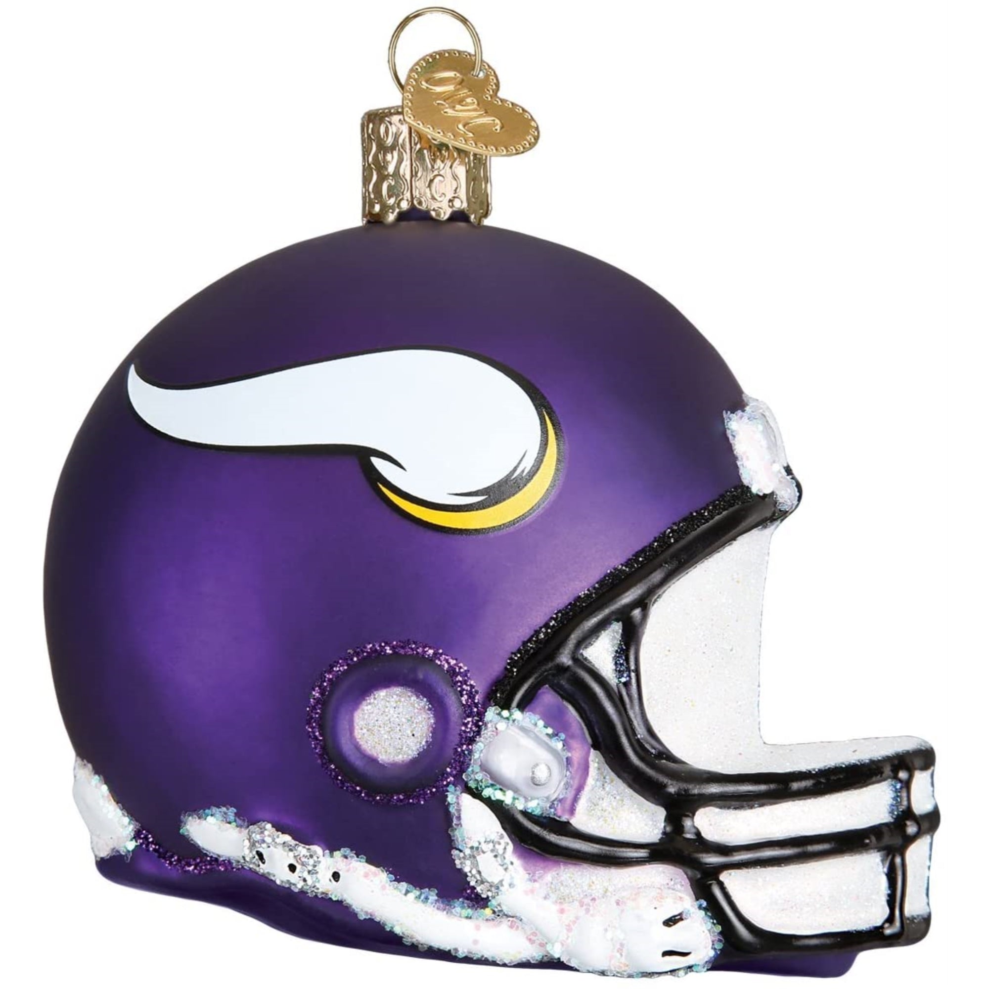 Old World Christmas Blown Glass Ornament for Christmas Tree, Minnesota Vikings Helmet