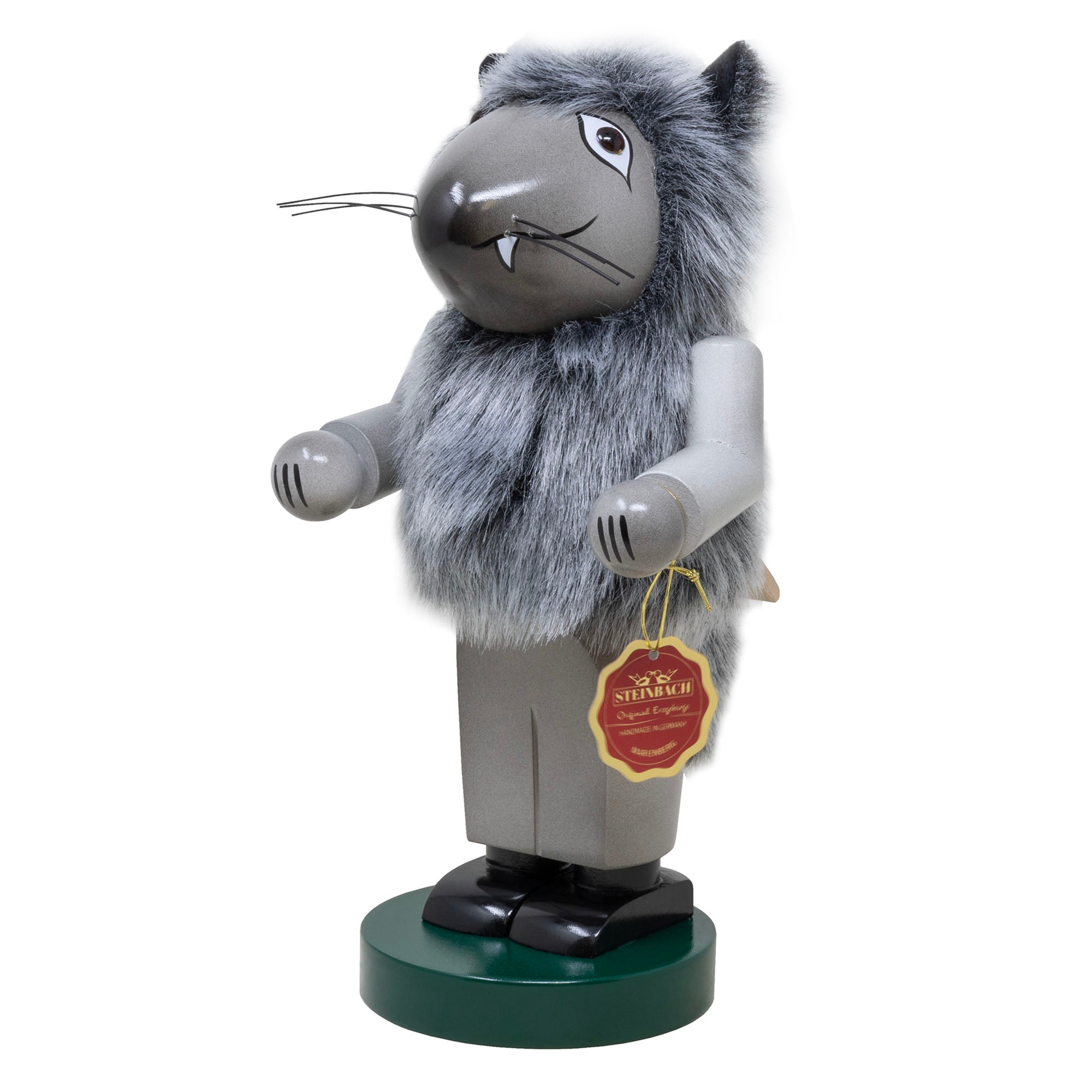 Kurt Adler Steinbach Chubby Nutcracker Collection, Furry Wolf Nutcracker, 11.5"