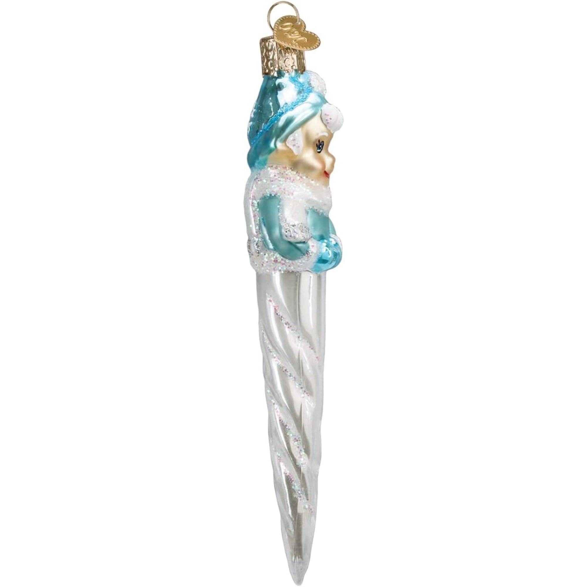 Old World Christmas Blown Glass Ornament for Christmas Tree, Frosty Elf Icicle