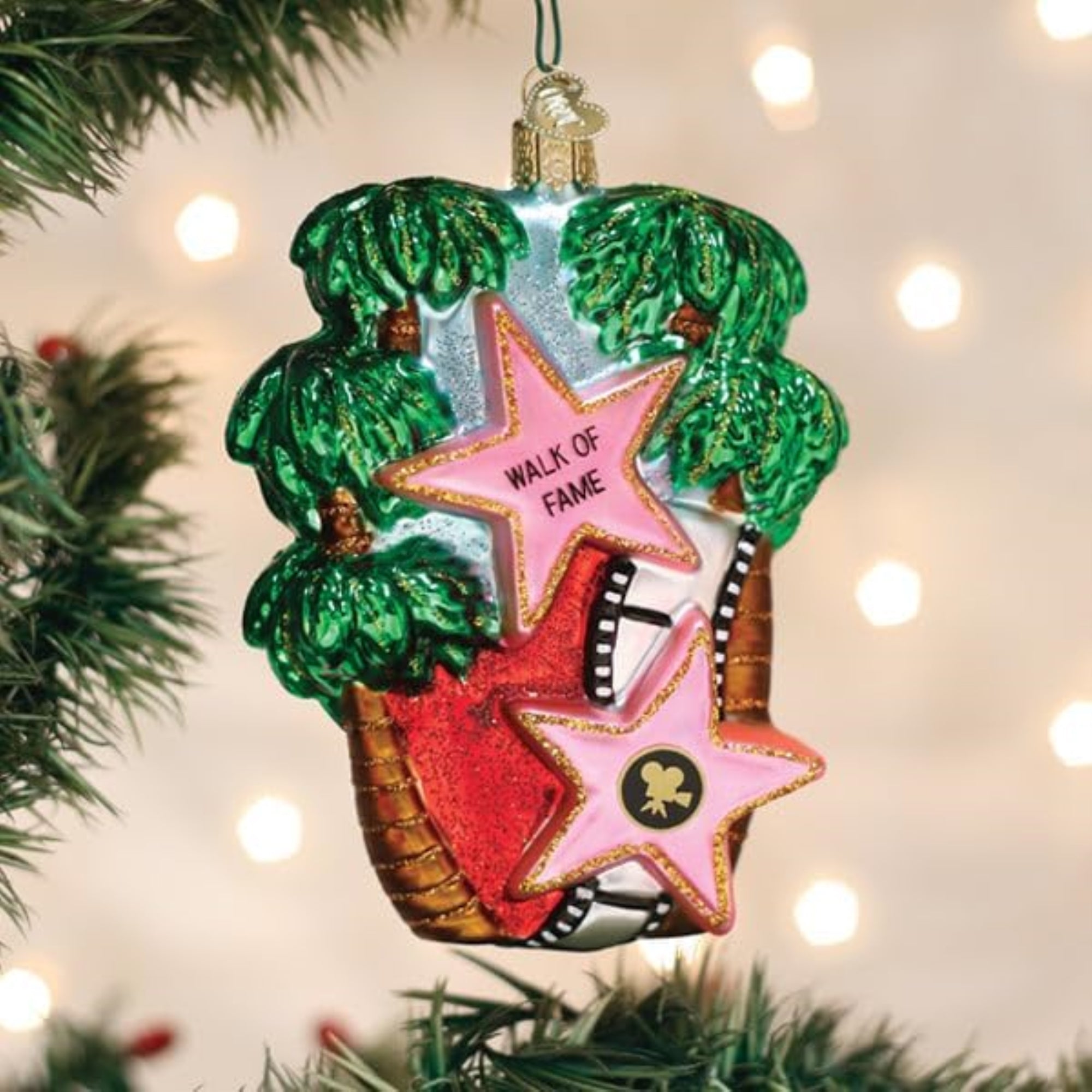 Old World Christmas Blown Glass Ornament for Christmas Tree, Hollywood Walk Of Fame (with OWC Gift Box)