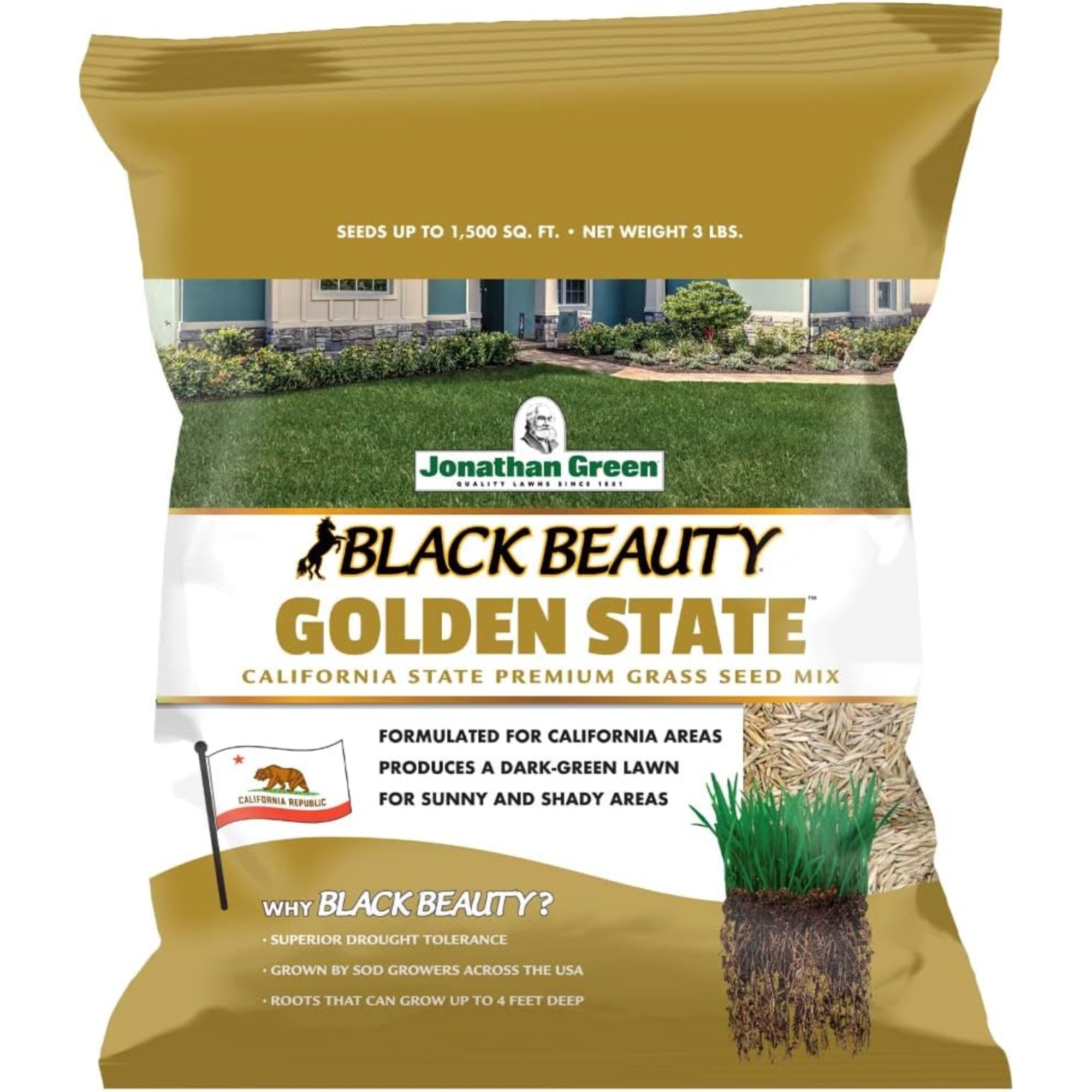 Jonathan Green Black Beauty Golden State California Cool Season Grass Seed