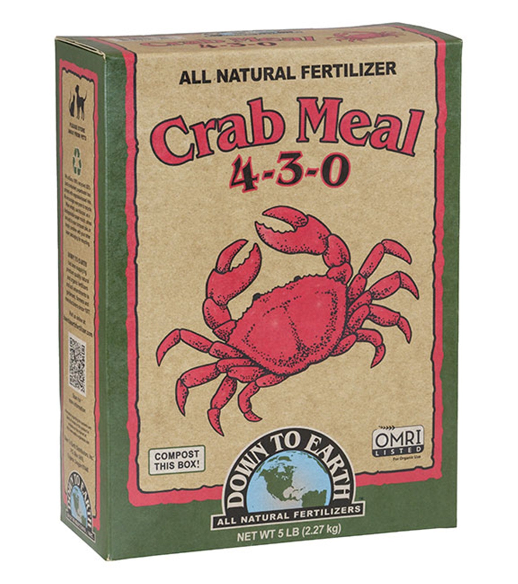 Down to Earth Organic Crab Meal Fertilizer Mix 4-3-0